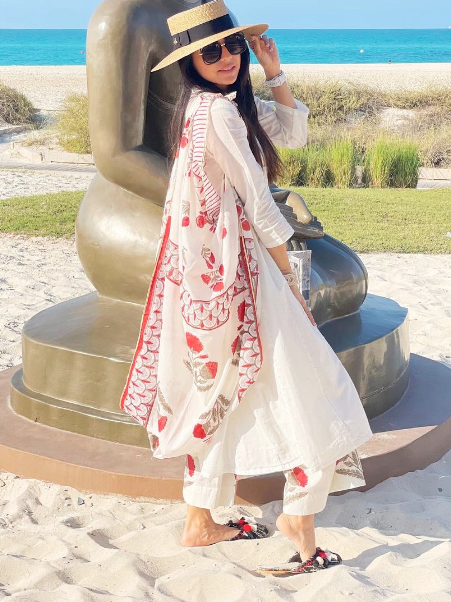 Monica Gupta in Mahira Suit Set  Kurta Pants & Mulmul Dupatta