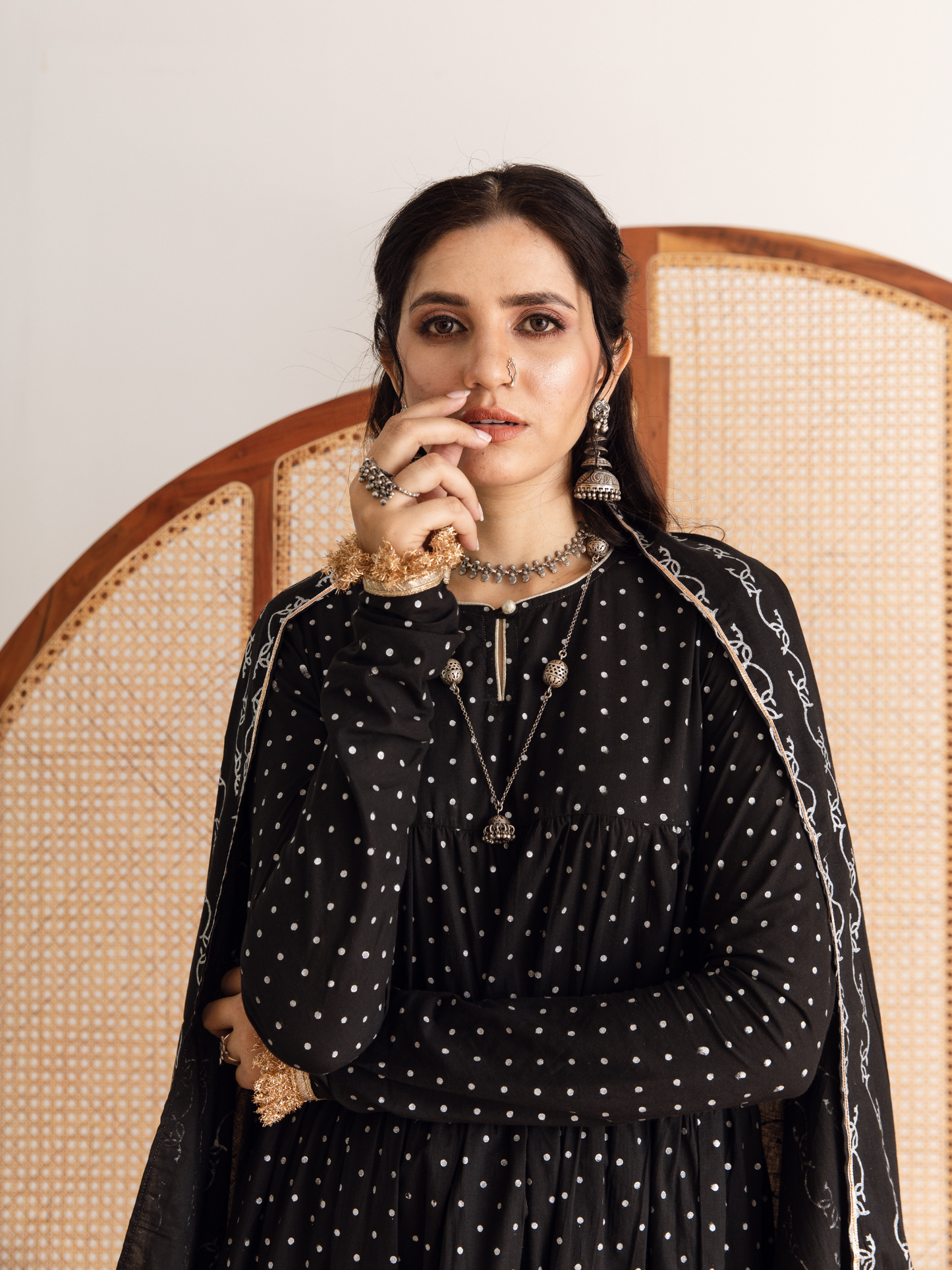 Raat Rani Set - Black Kalidar Suit Set