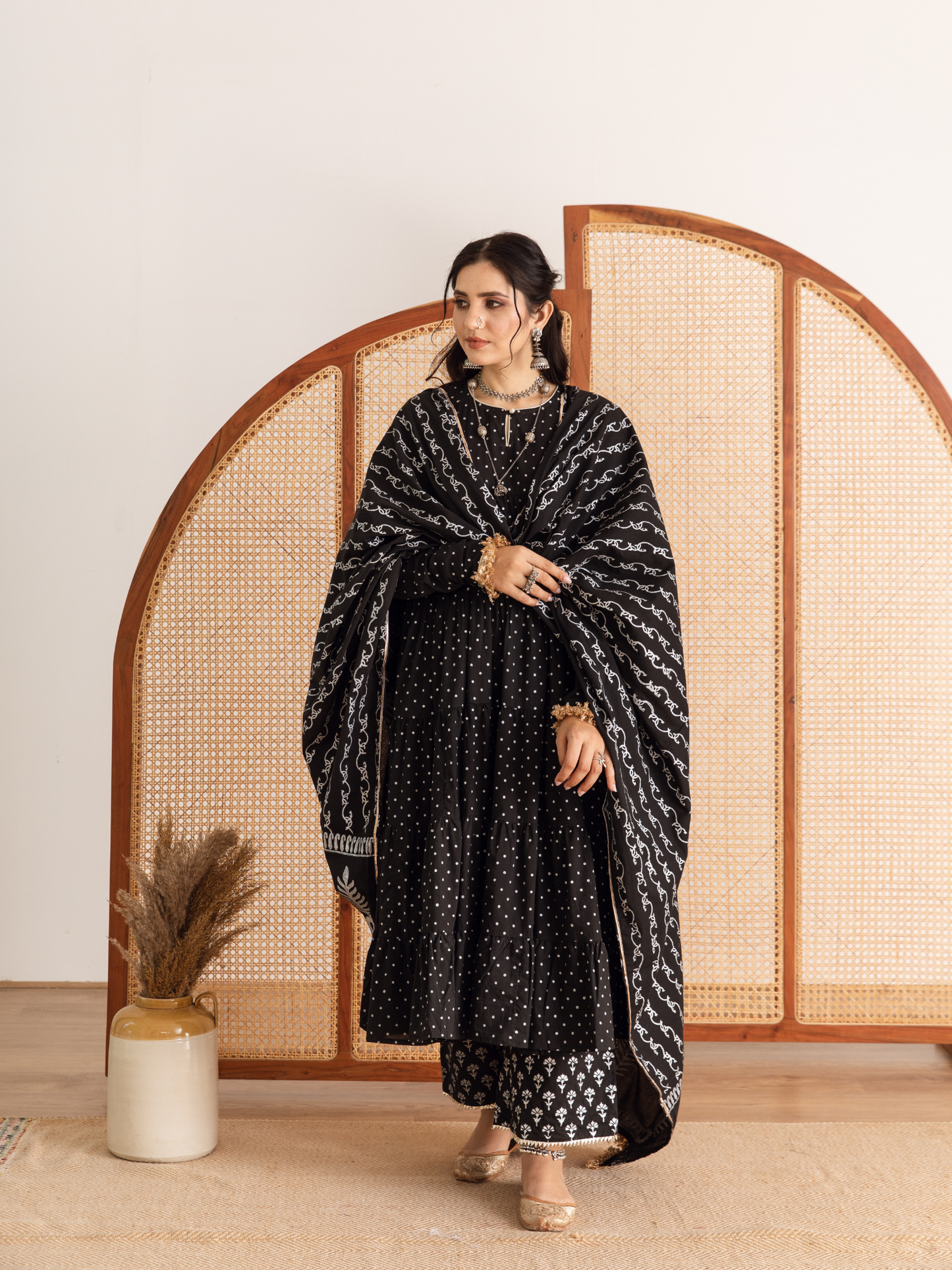 Raat Rani Set - Black Kalidar Suit Set