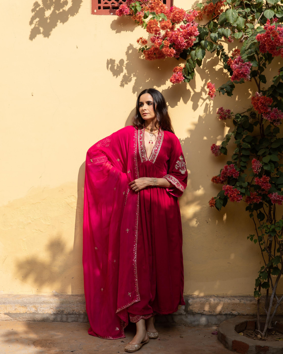 Khizaan Gulabi - Velvet Embroidered Suit Set