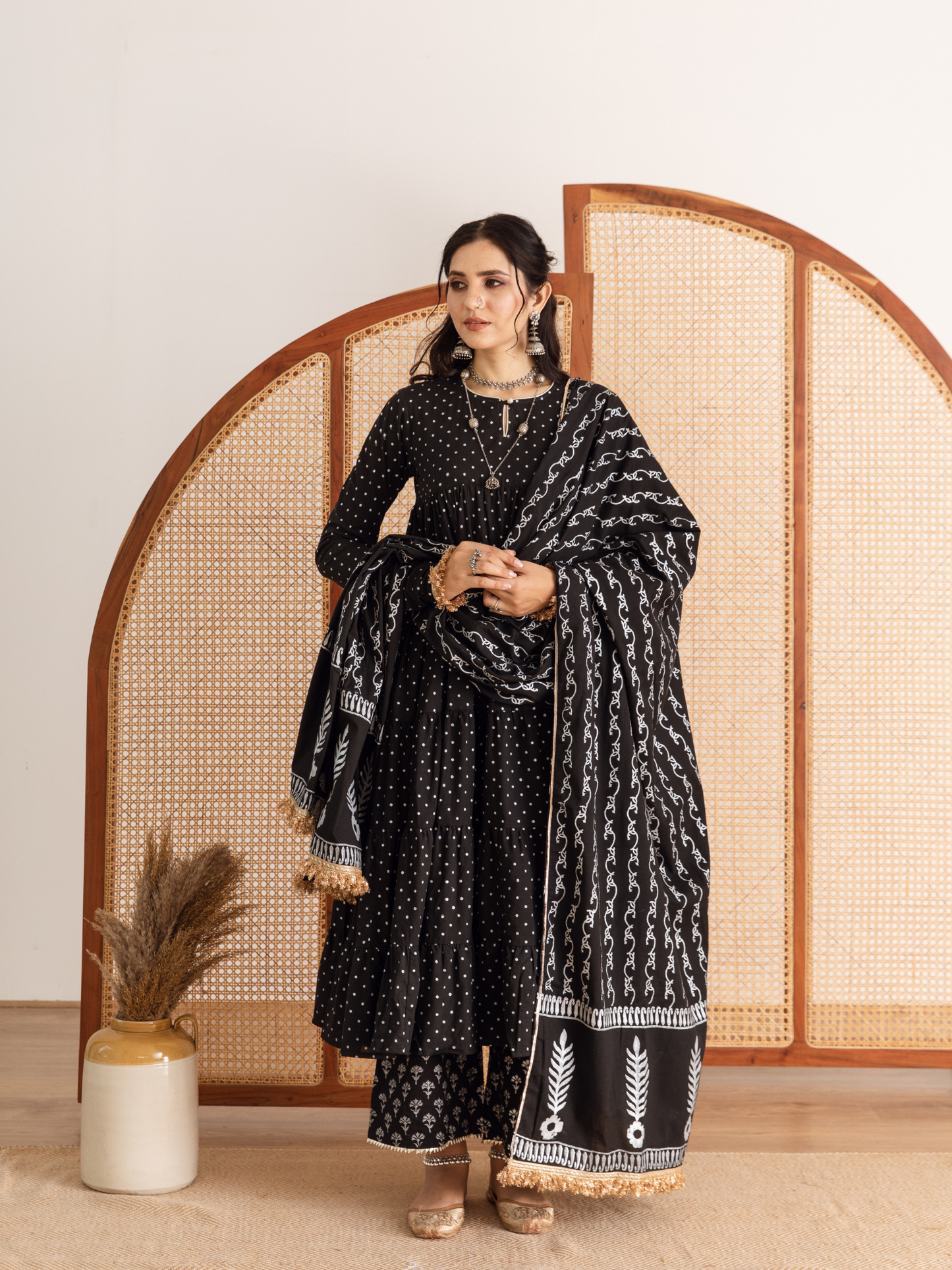 Raat Rani Set - Black Kalidar Suit Set
