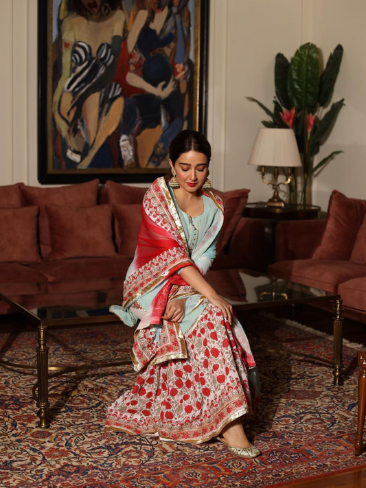 Sanjana batra in Mrinalini Gulaal  Kurta Printed Sharara Set