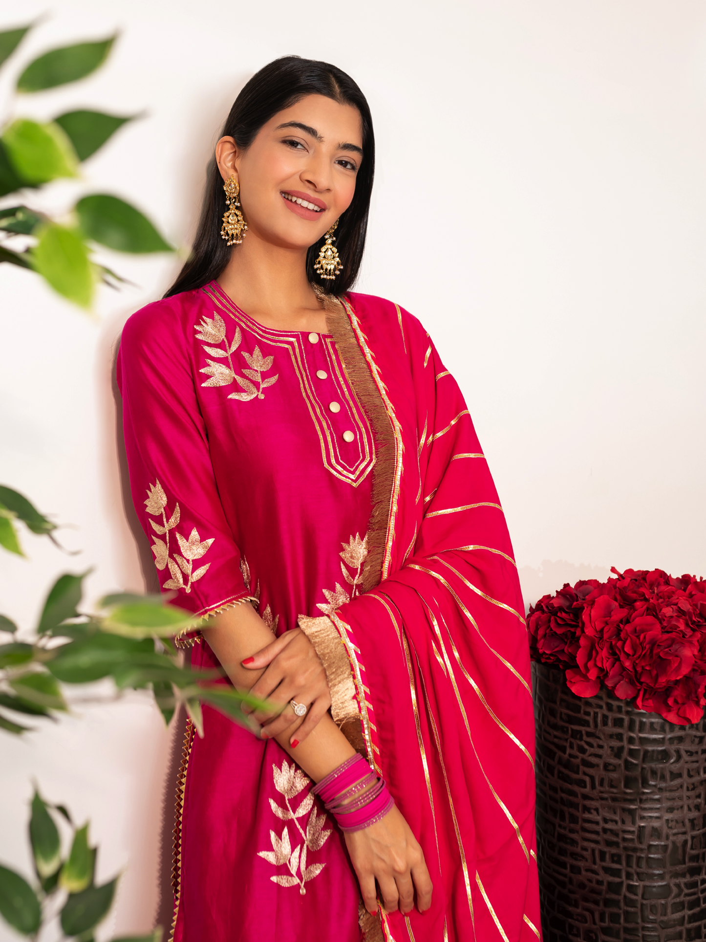 Hanna Khan in Chanderi Silk Kurta Salwar Set
