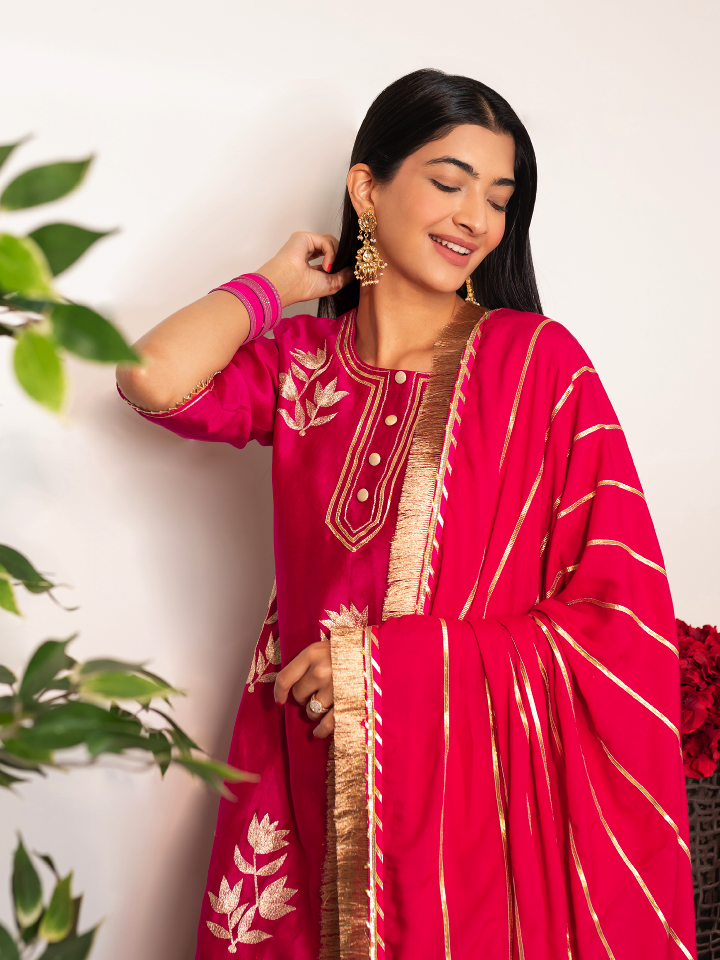 Hanna Khan in Chanderi Silk Kurta Salwar Set