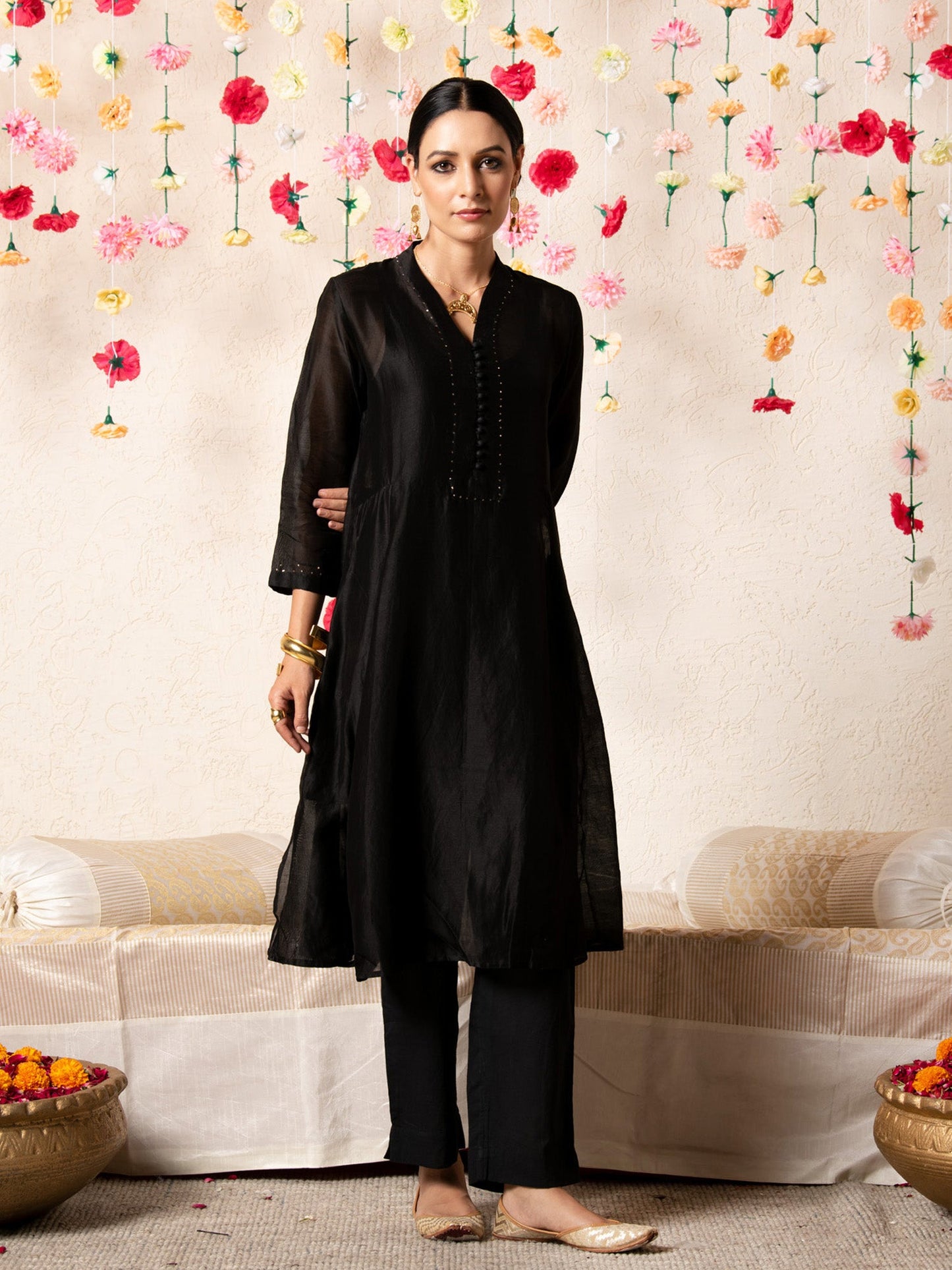 Sitara Classic Kurta Set Black RTS