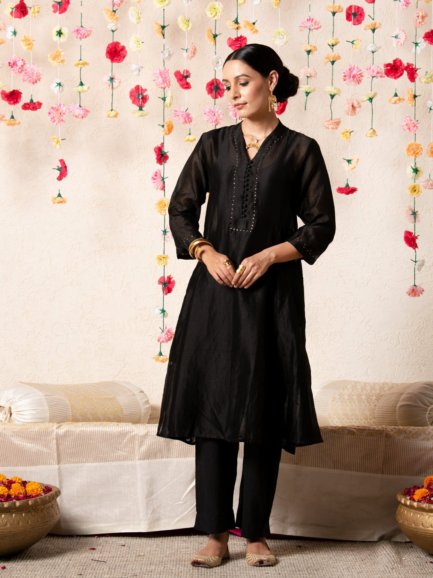Sitara Classic Kurta Set Black RTS