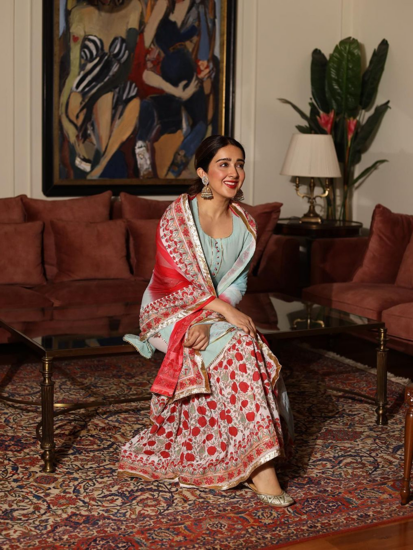 Sanjana batra in Mrinalini Gulaal  Kurta Printed Sharara Set