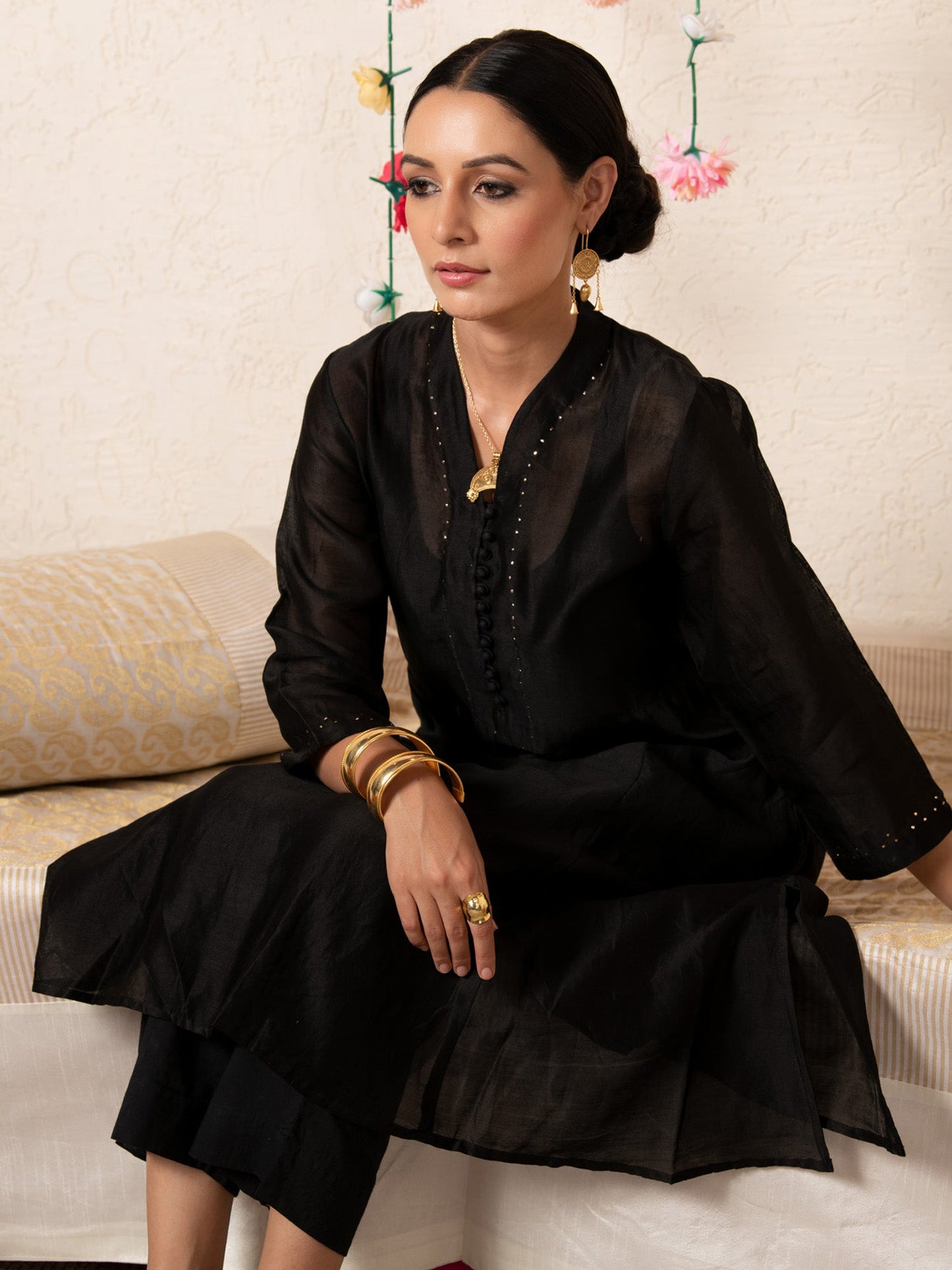 Sitara Classic Kurta Set Black RTS
