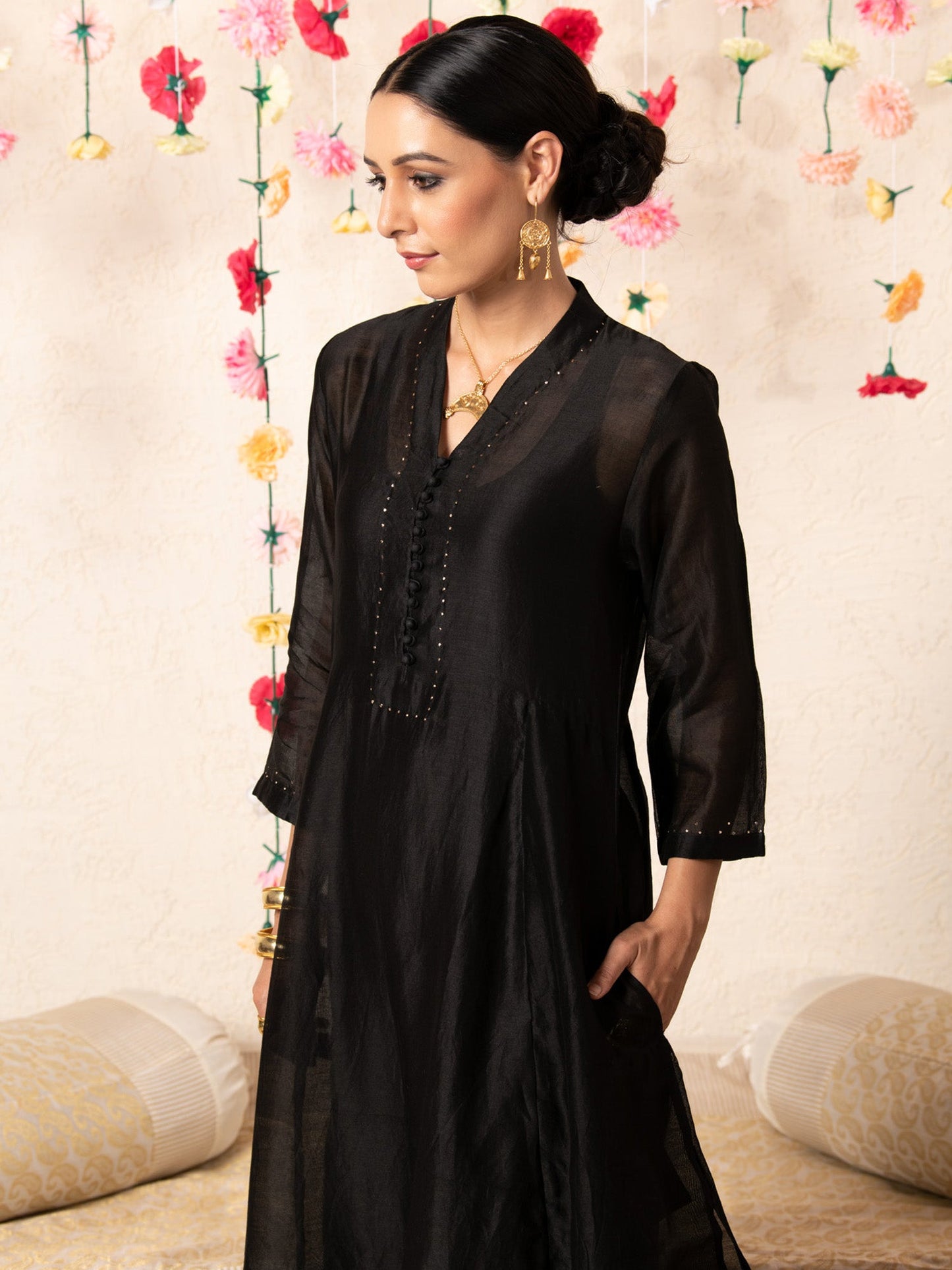 Sitara Classic Kurta Set Black RTS