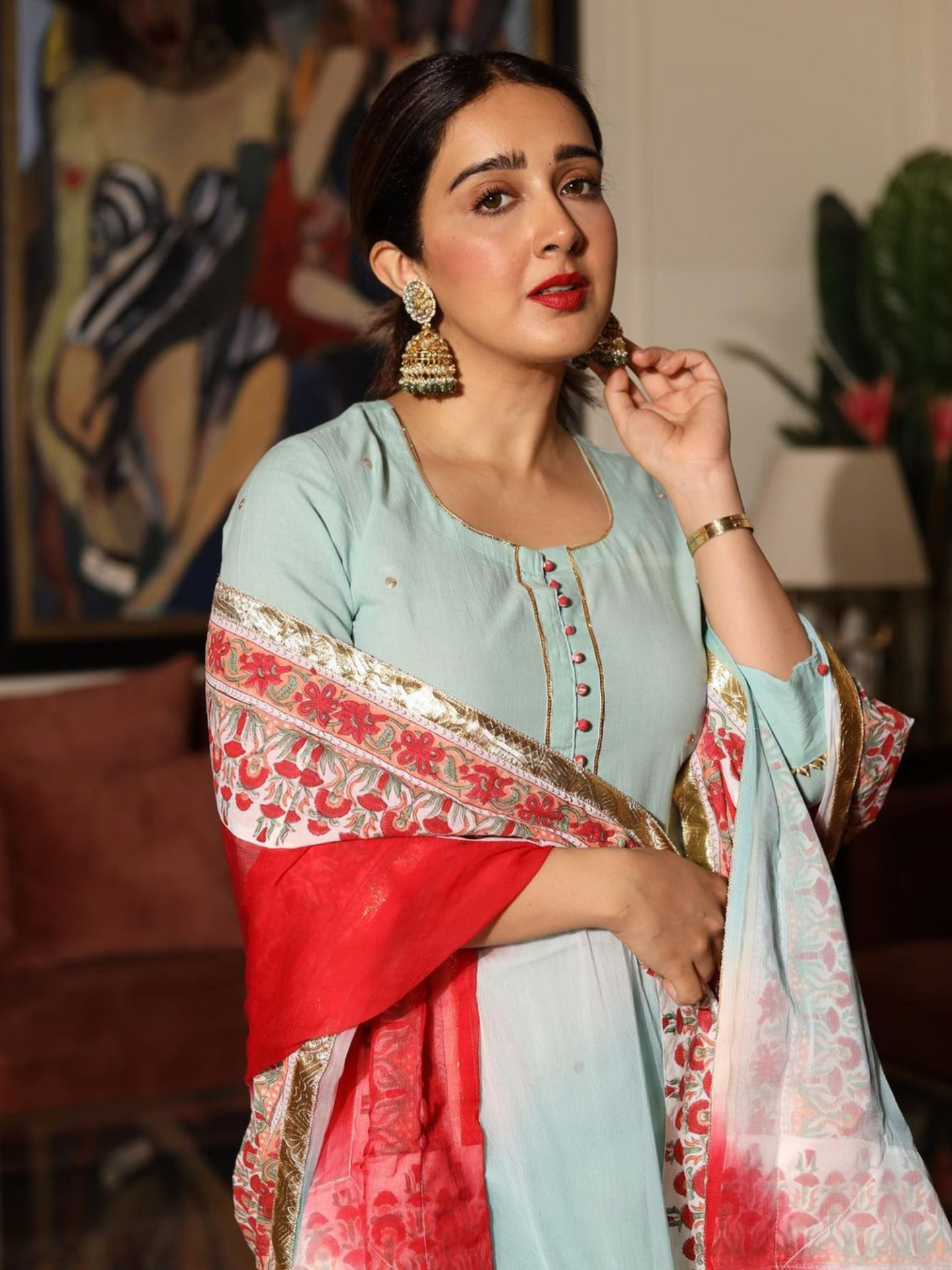 Sanjana batra in Mrinalini Gulaal  Kurta Printed Sharara Set