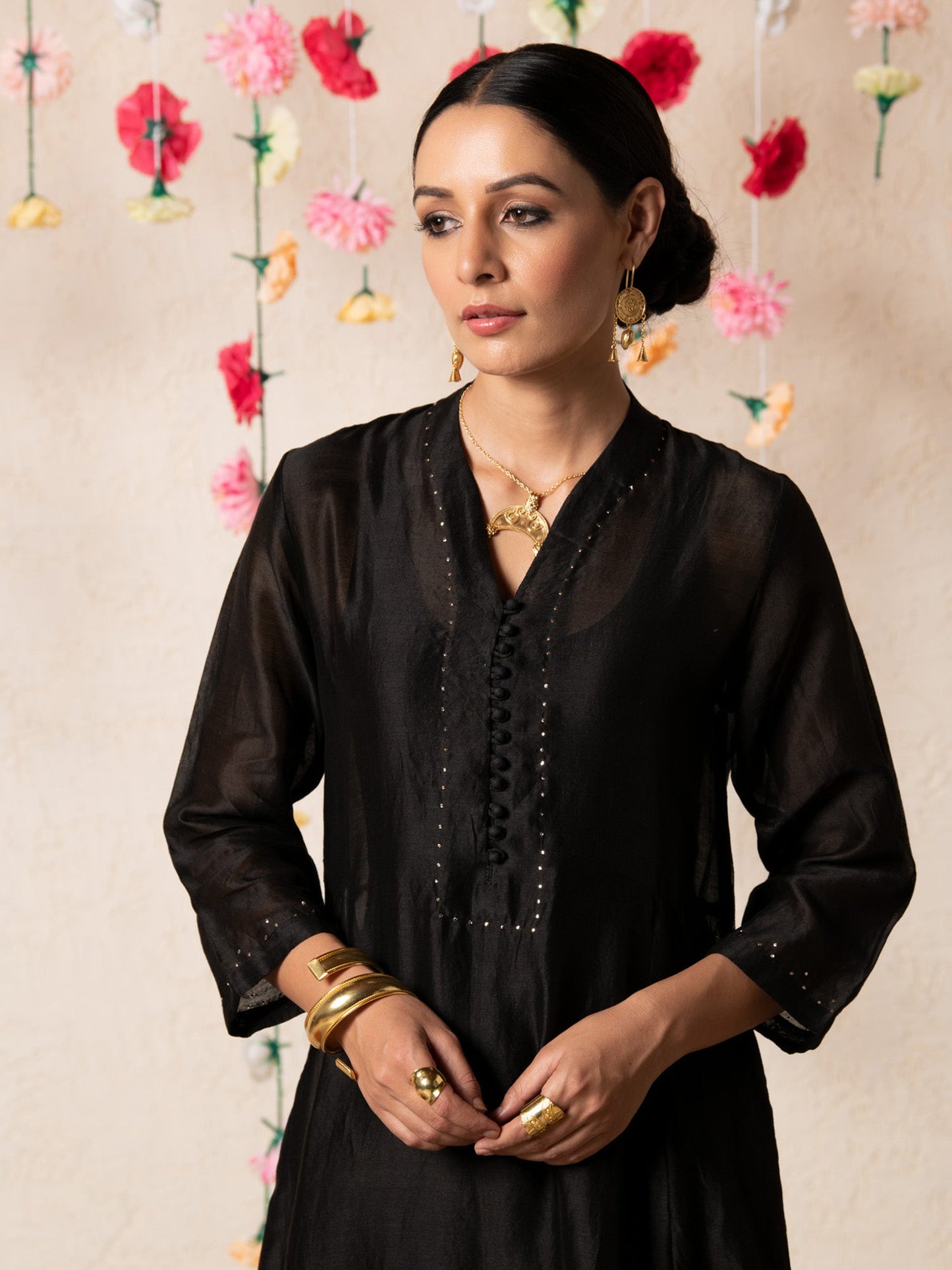 Sitara Classic Kurta Set Black RTS