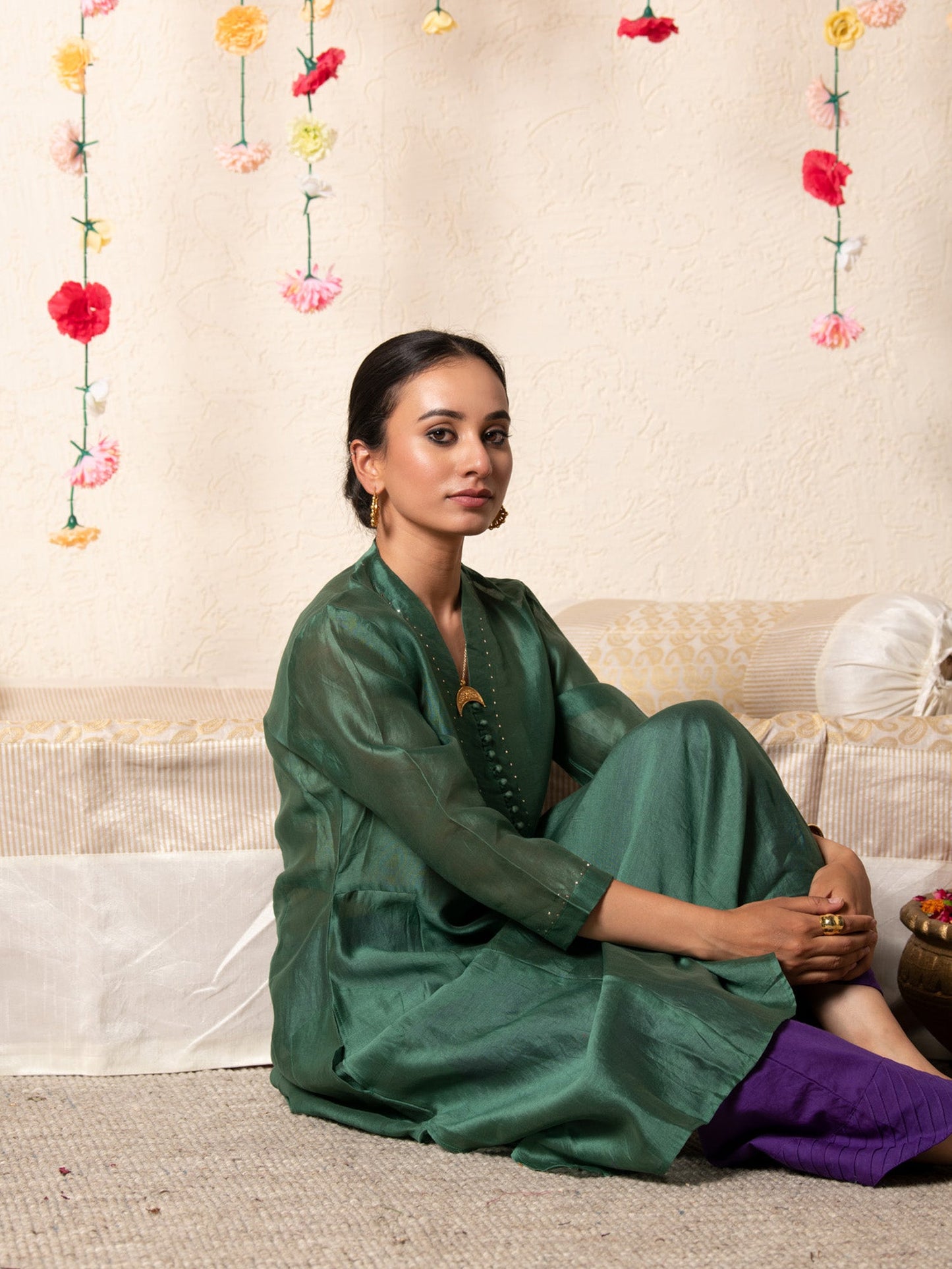 Sitara Classic Kurta Set Emerald RTS