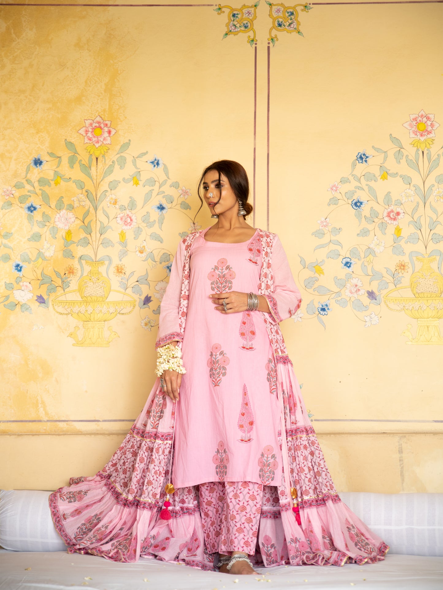 Chandni Gulaab Mughal Baagh Jacket Set