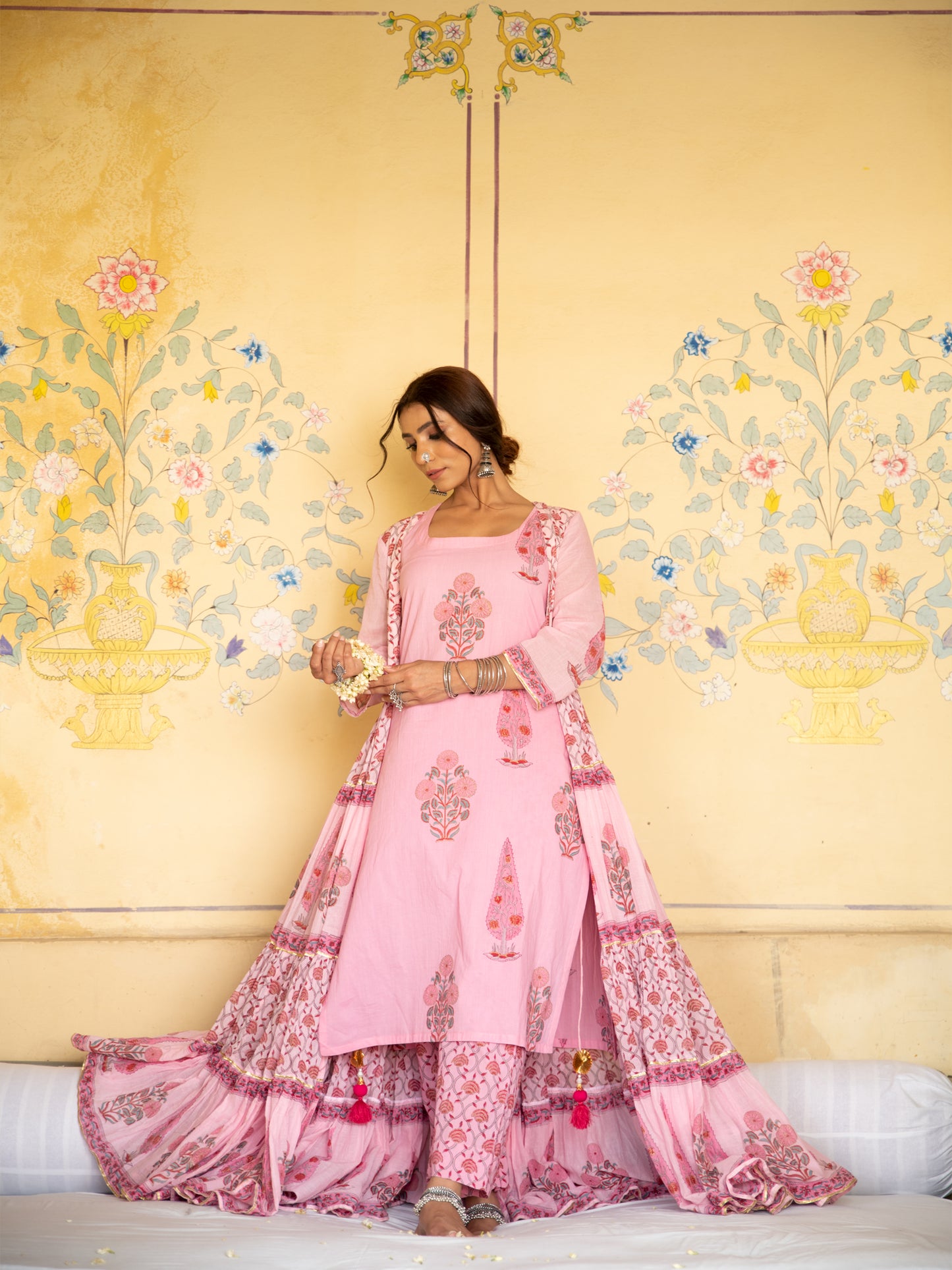 Chandni Gulaab Mughal Baagh Jacket Set