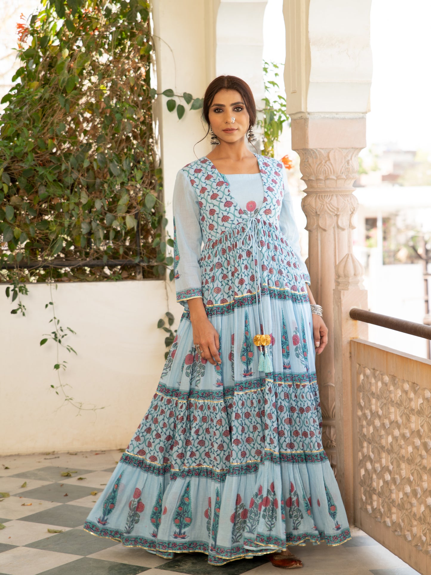 Chandni Firoza Mughal Baagh Jacket Set