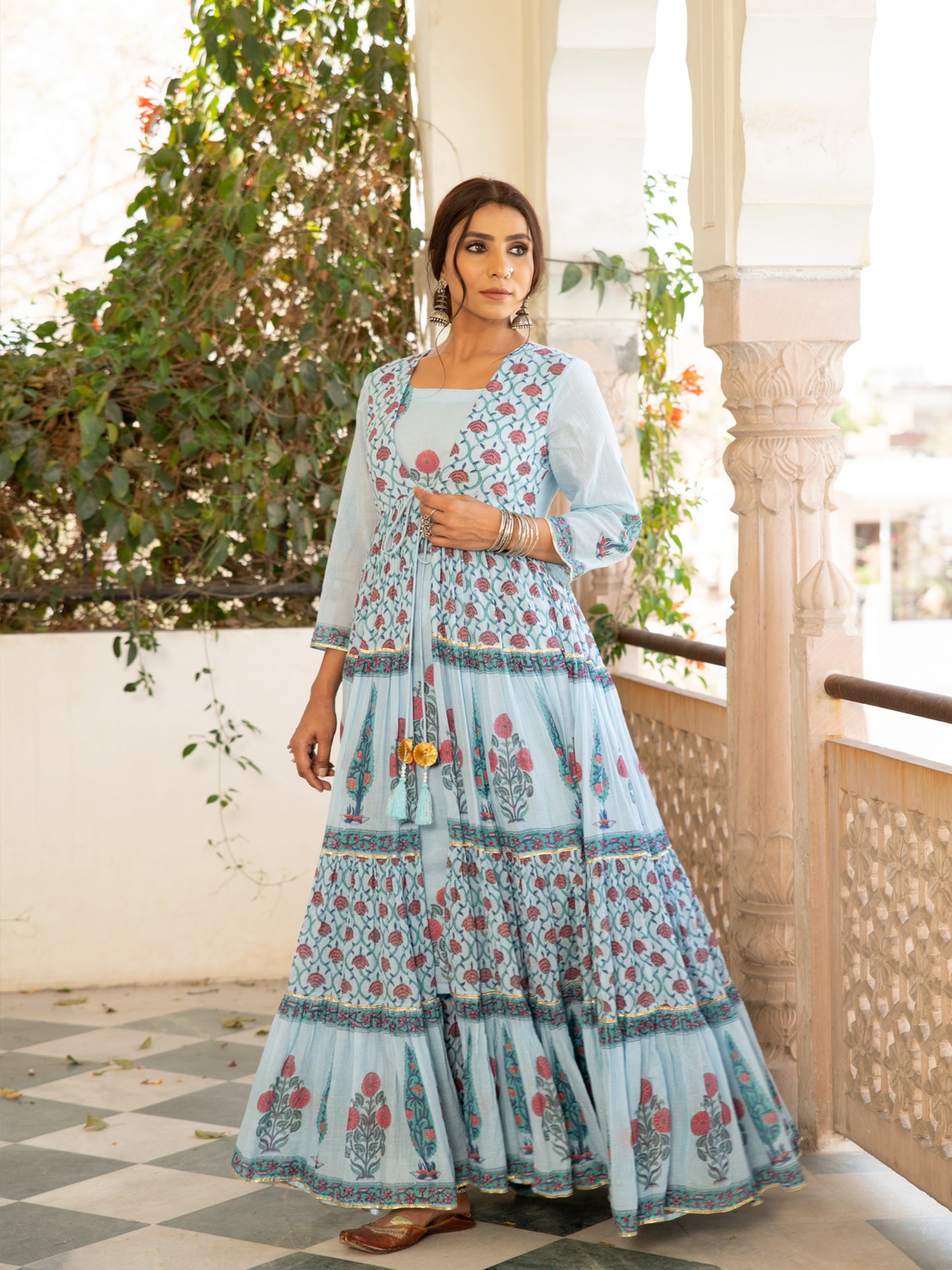 Chandni Firoza Mughal Baagh Jacket Set