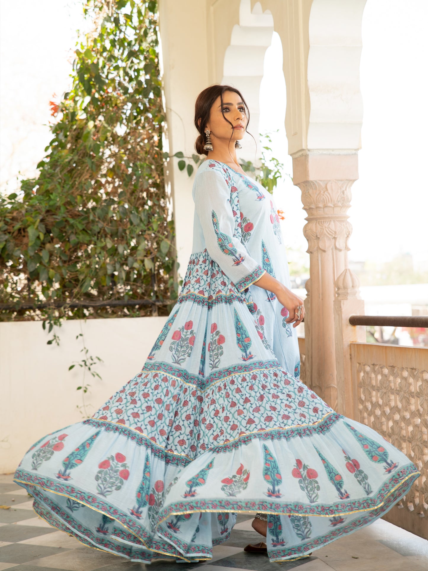Chandni Firoza Mughal Baagh Jacket Set