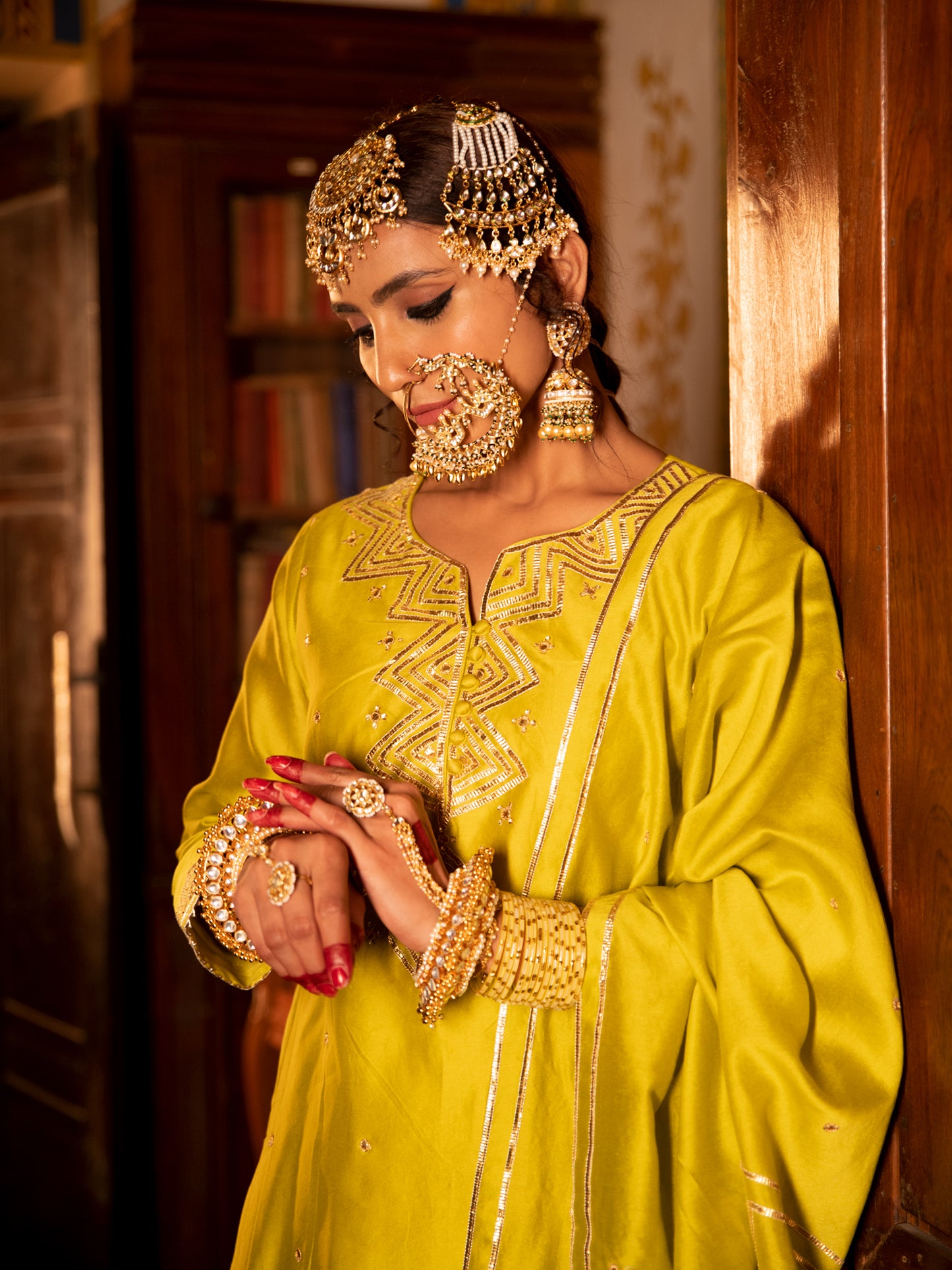 Zara Panna Chanderi Silk Kurta Pant Set