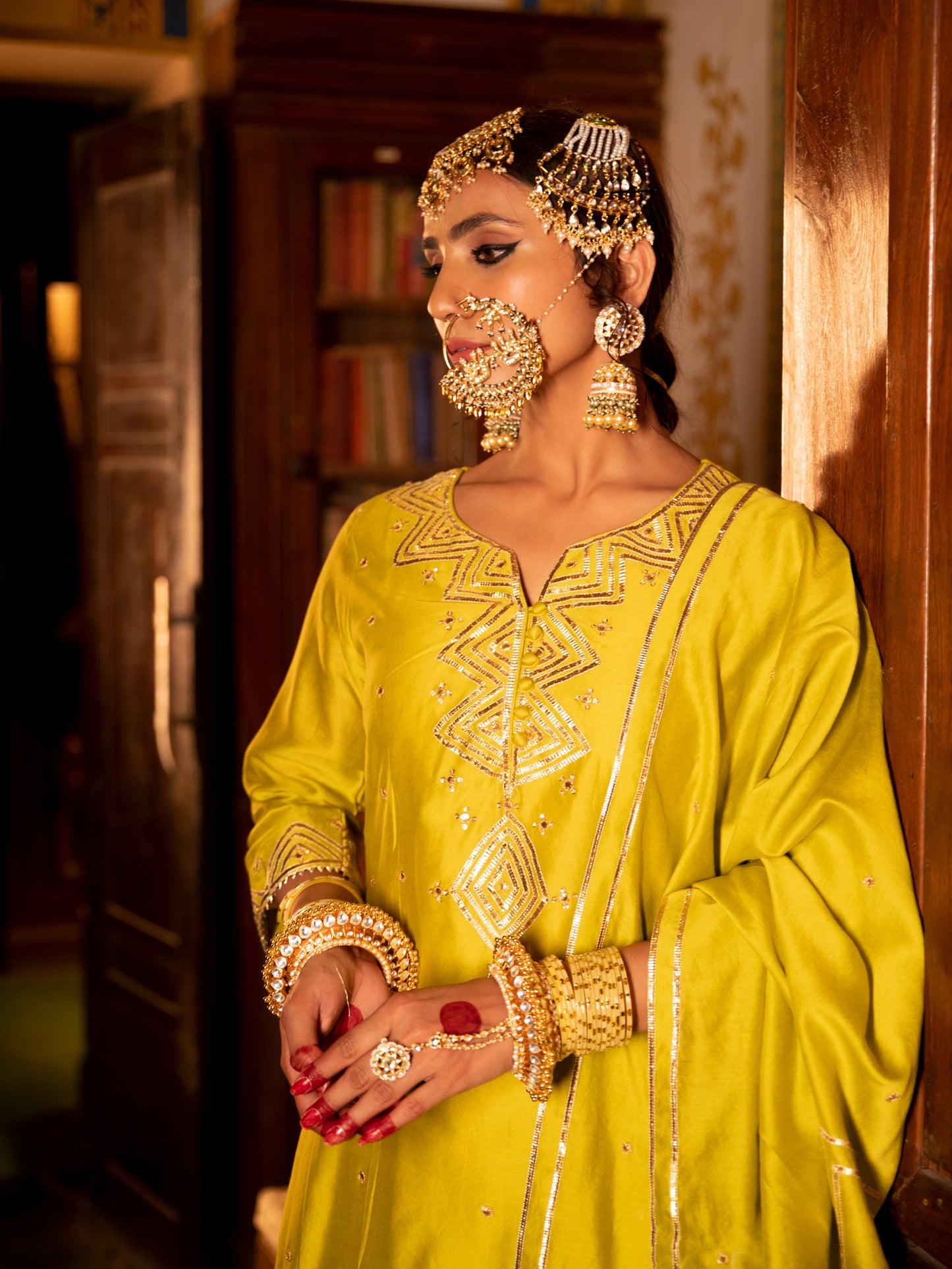 Zara Panna Chanderi Silk Kurta Pant Set