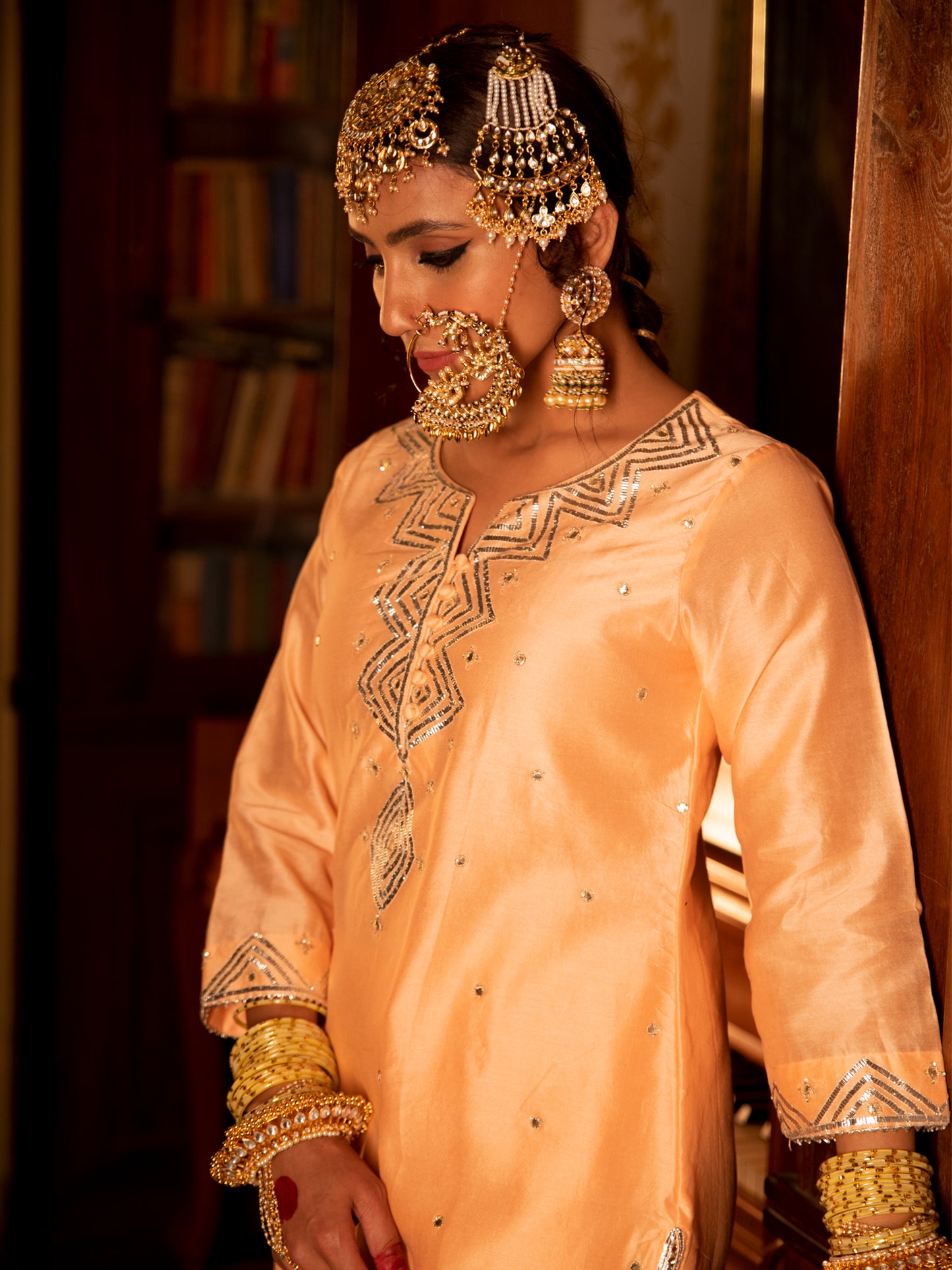 Zara Gulaabi Chanderi Silk Kurta Pant Set