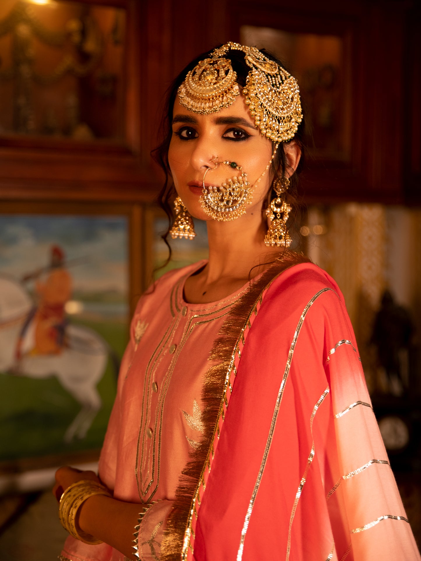 Ulfat Gulaabi Chanderi Silk Kurta Salwar Set