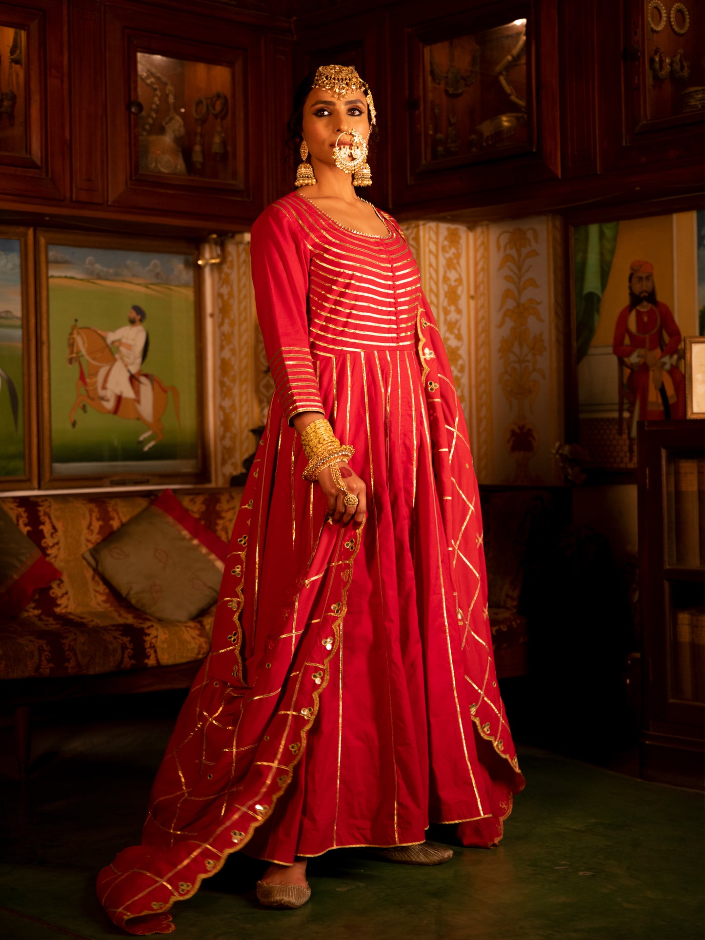 Falak Gulaab Cotton Kalidaar Farshi Set