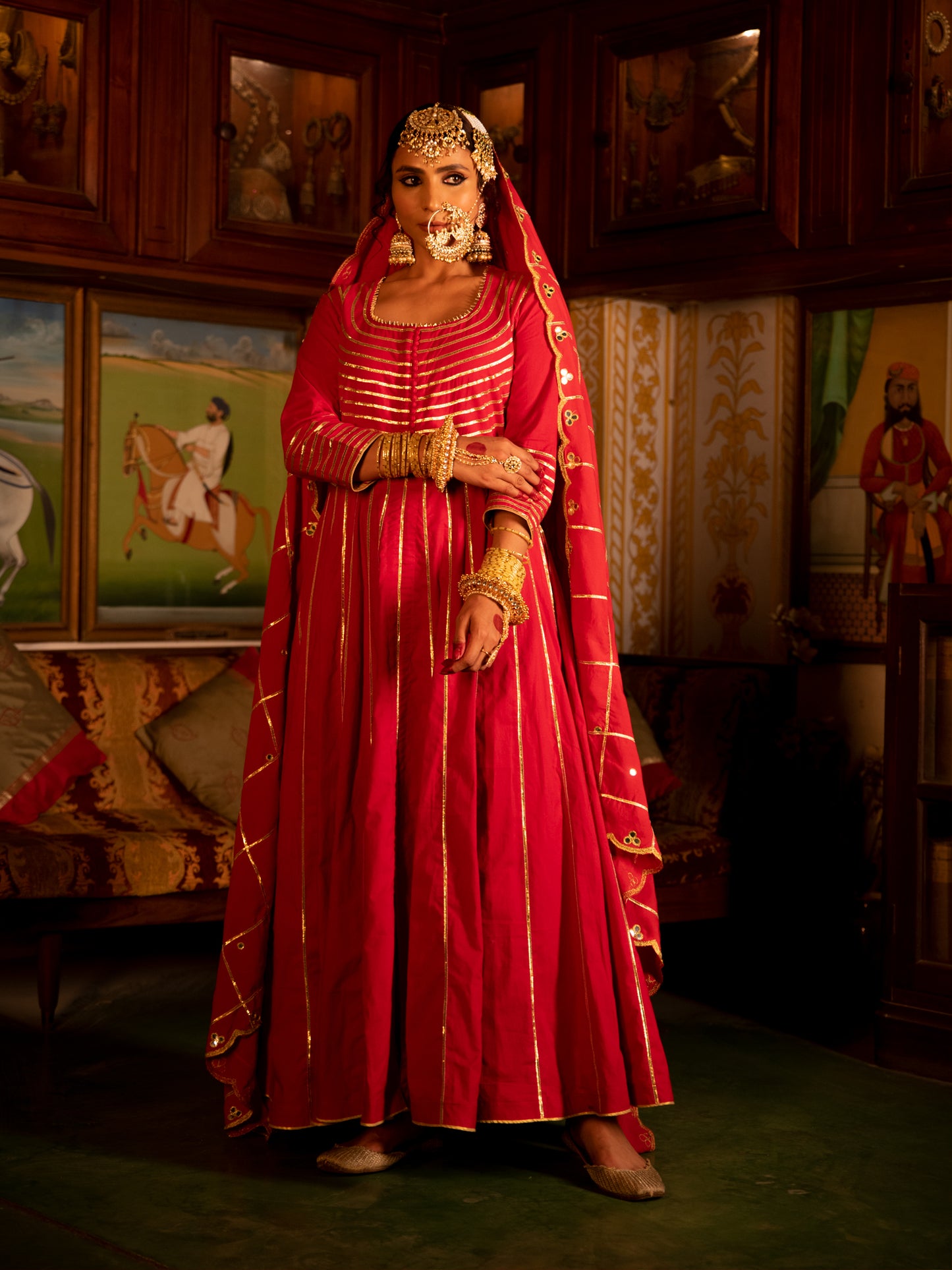 Falak Gulaab Cotton Kalidaar Farshi Set