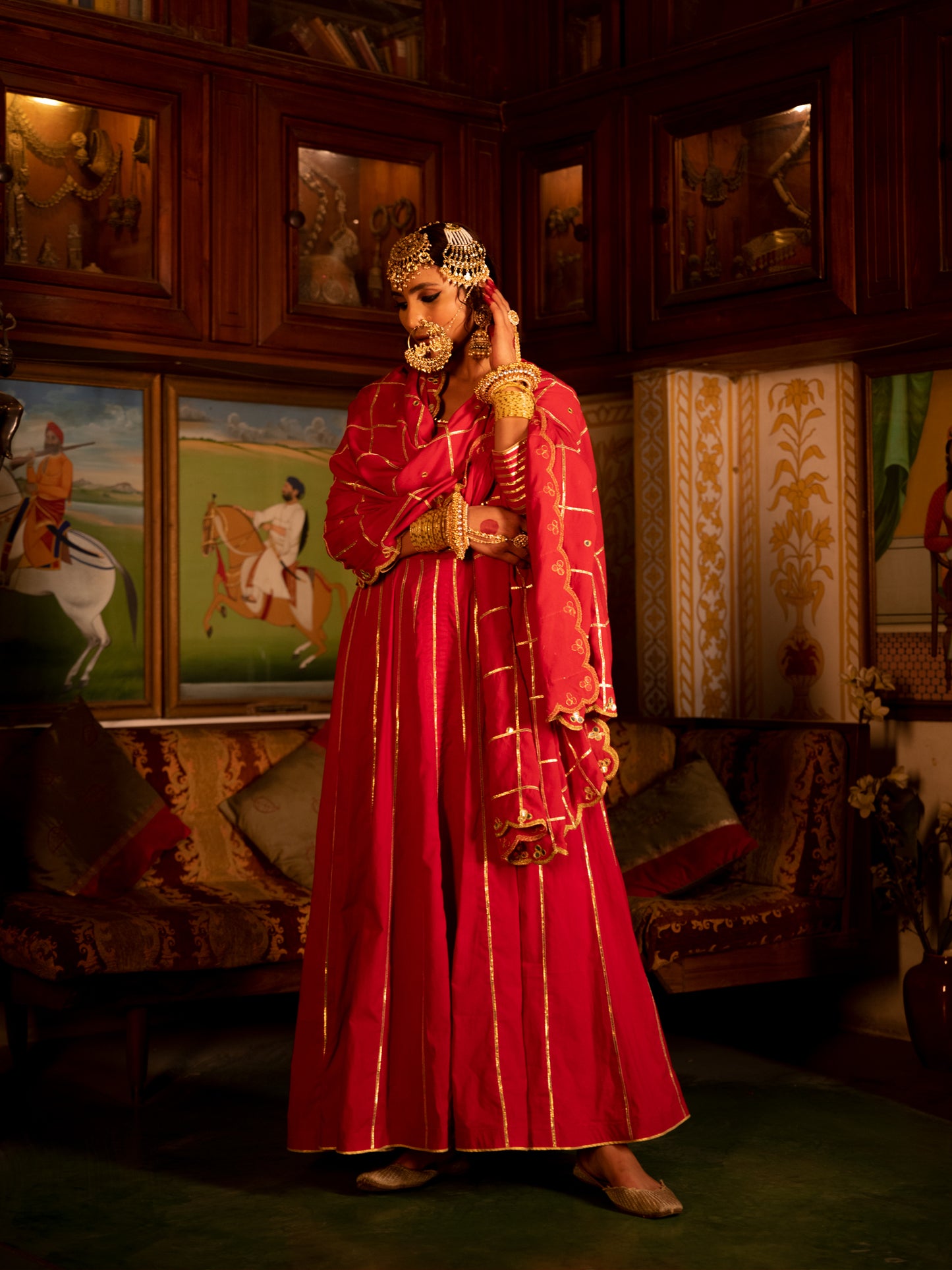 Falak Gulaab Cotton Kalidaar Farshi Set