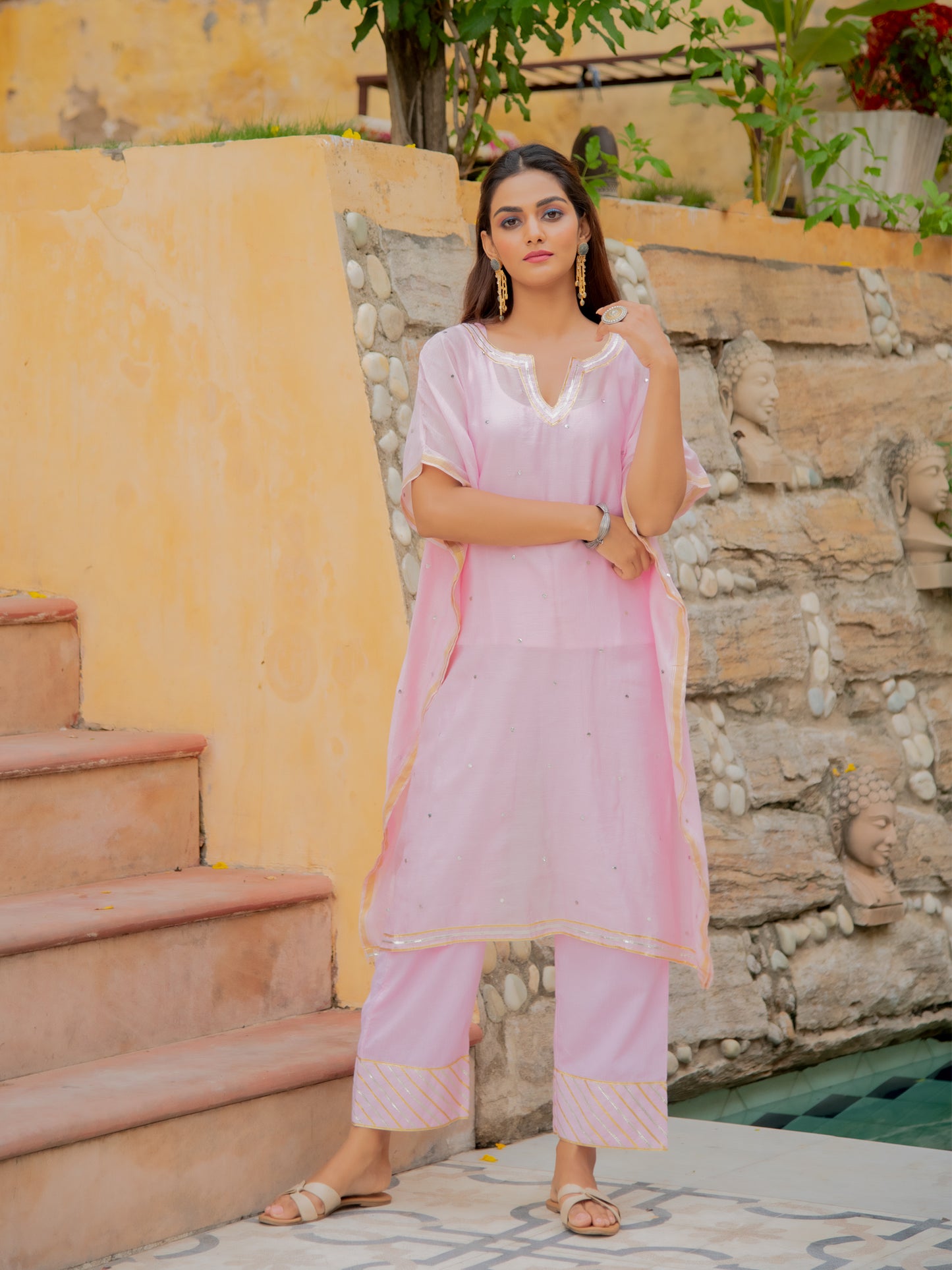 Gulaab Chanderi Kaftan