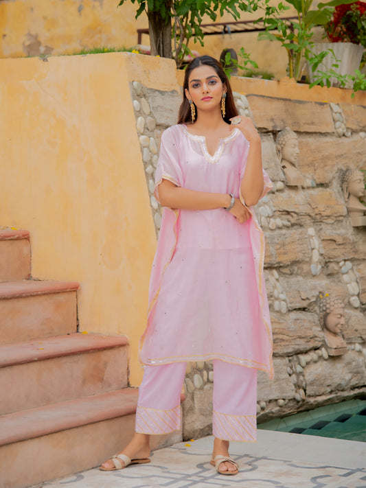 Gulaab Chanderi Kaftan