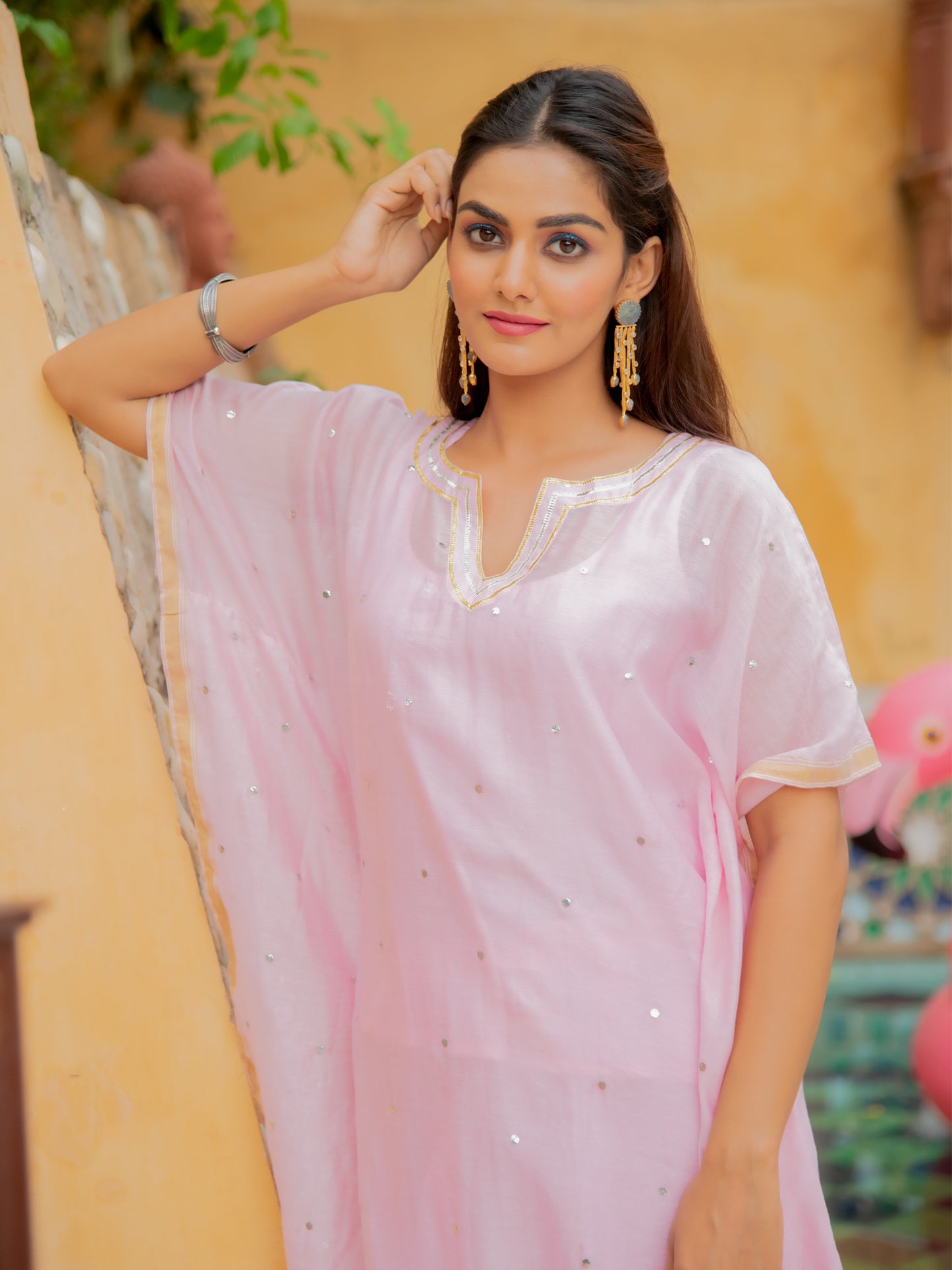 Gulaab Chanderi Kaftan