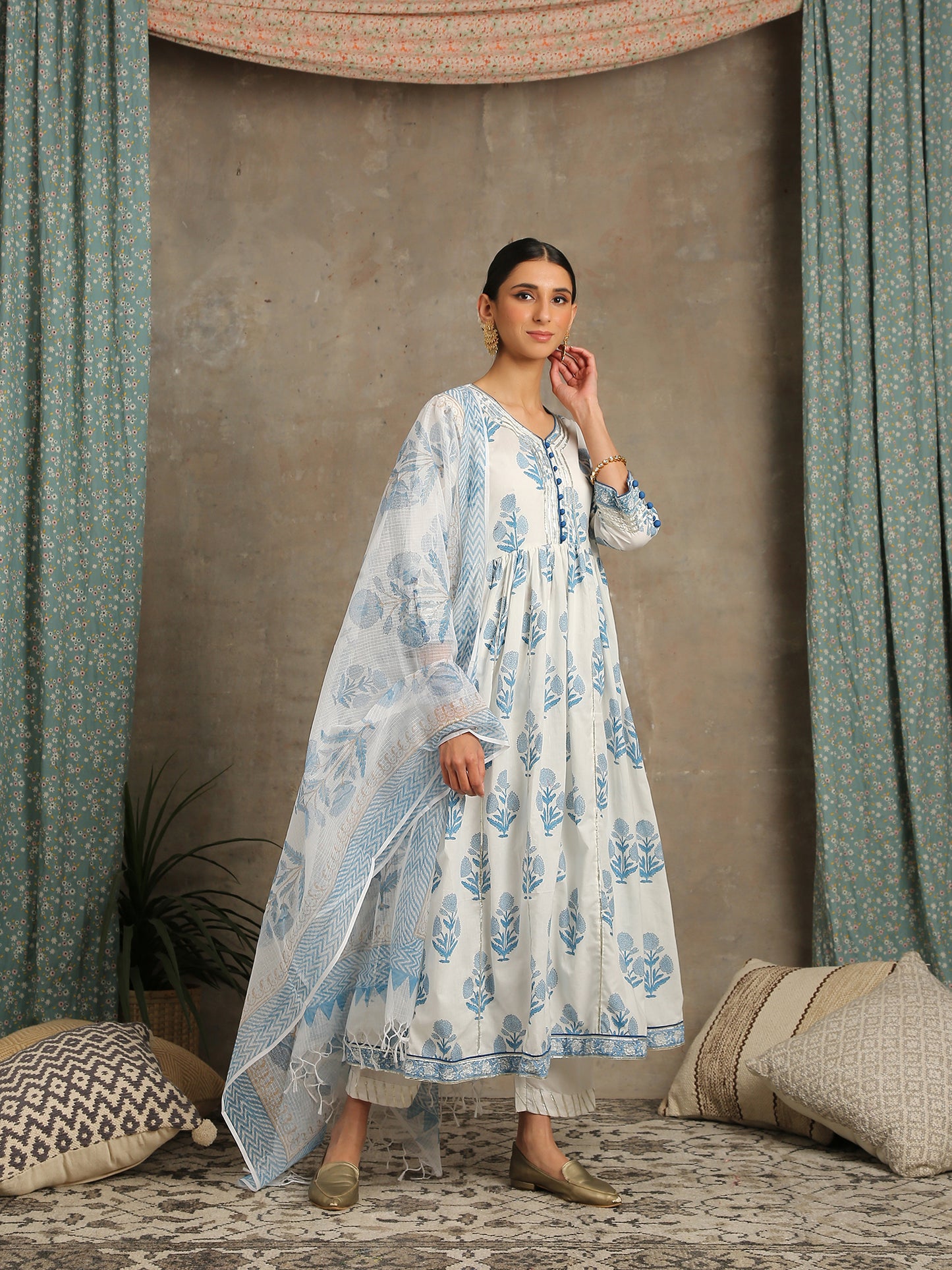 Tahira Neel Printed Cotton Kurta Set