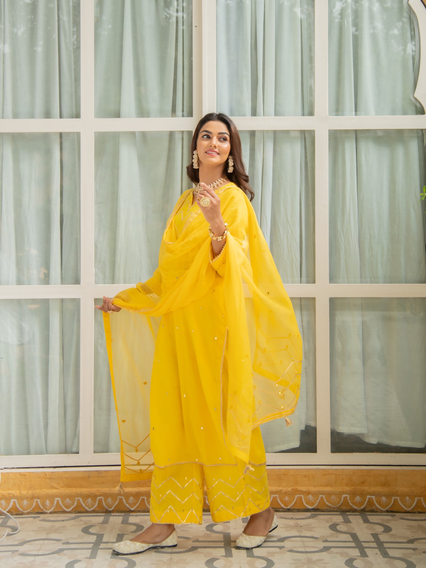 Noor Haldi Gota Mirror Work Set RTS