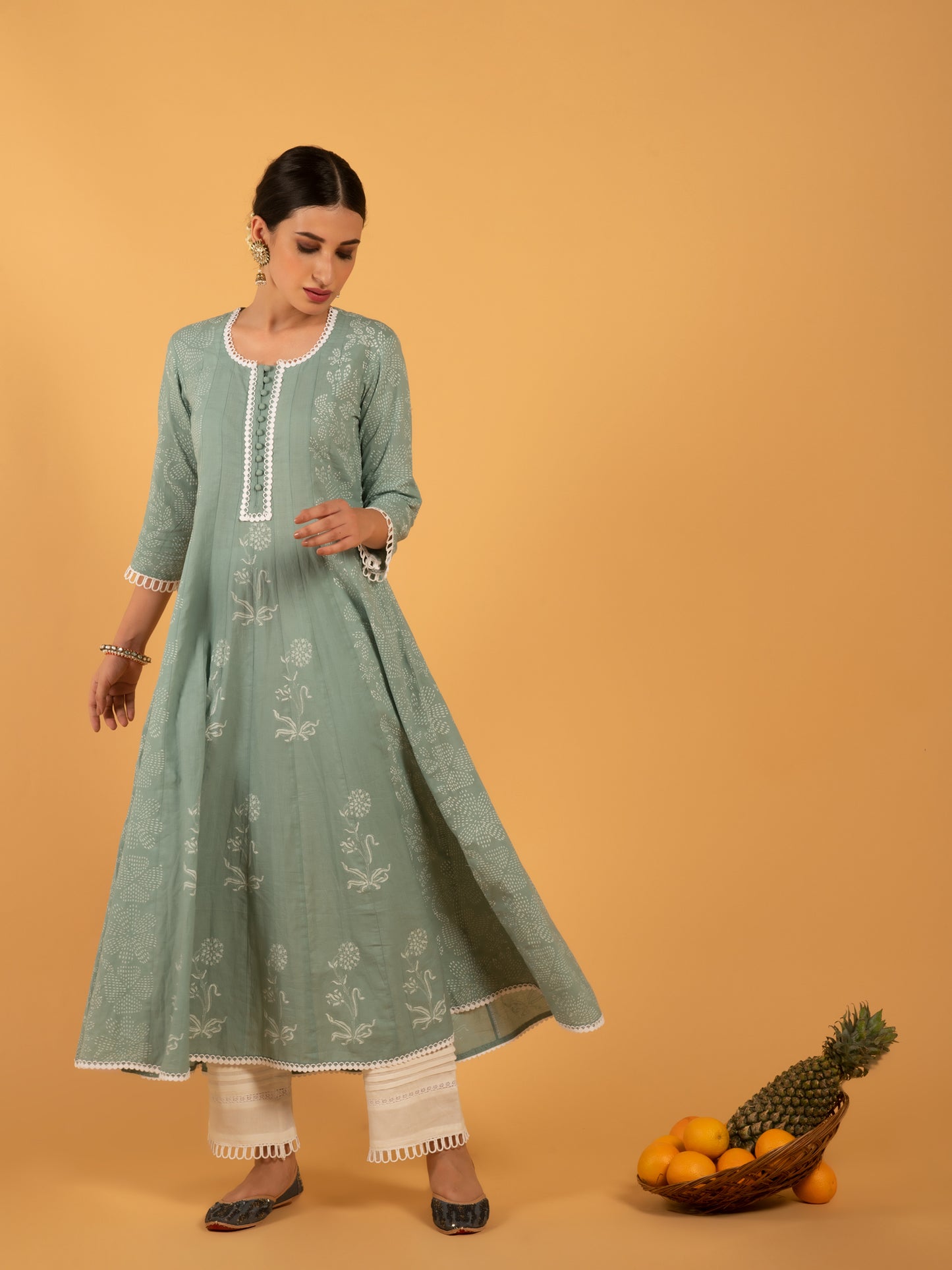 Harita Khari Kurta White Pants Mulmul Dupatta