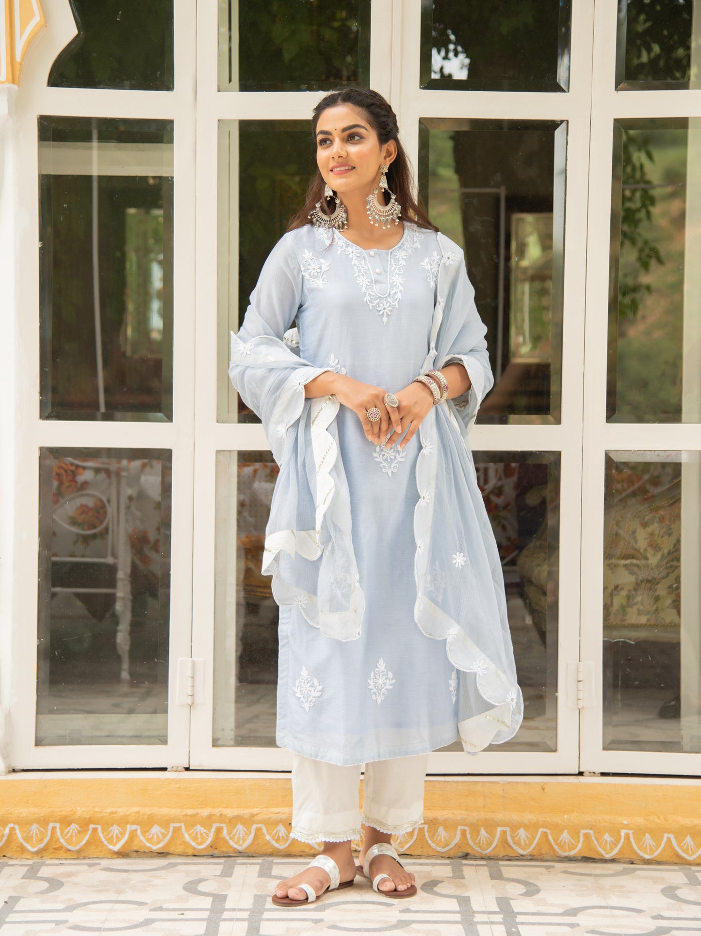 Noor Baadli Kasida Mirror Thread Work Set