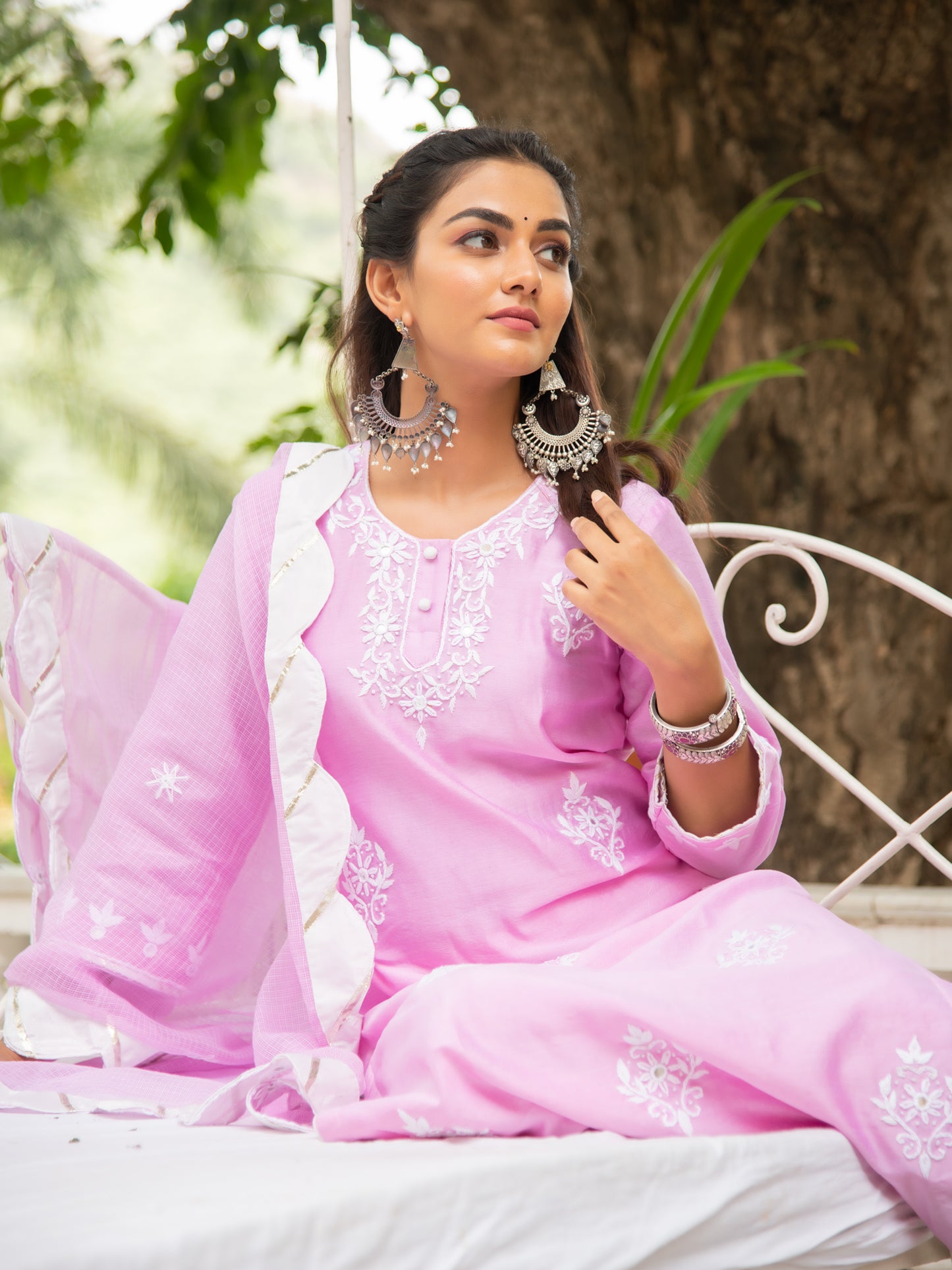 Noor Gulaab Kasida Mirror Thread Work Set