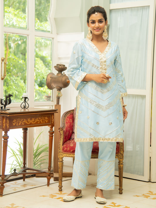 Noor Amber Gota Work Set