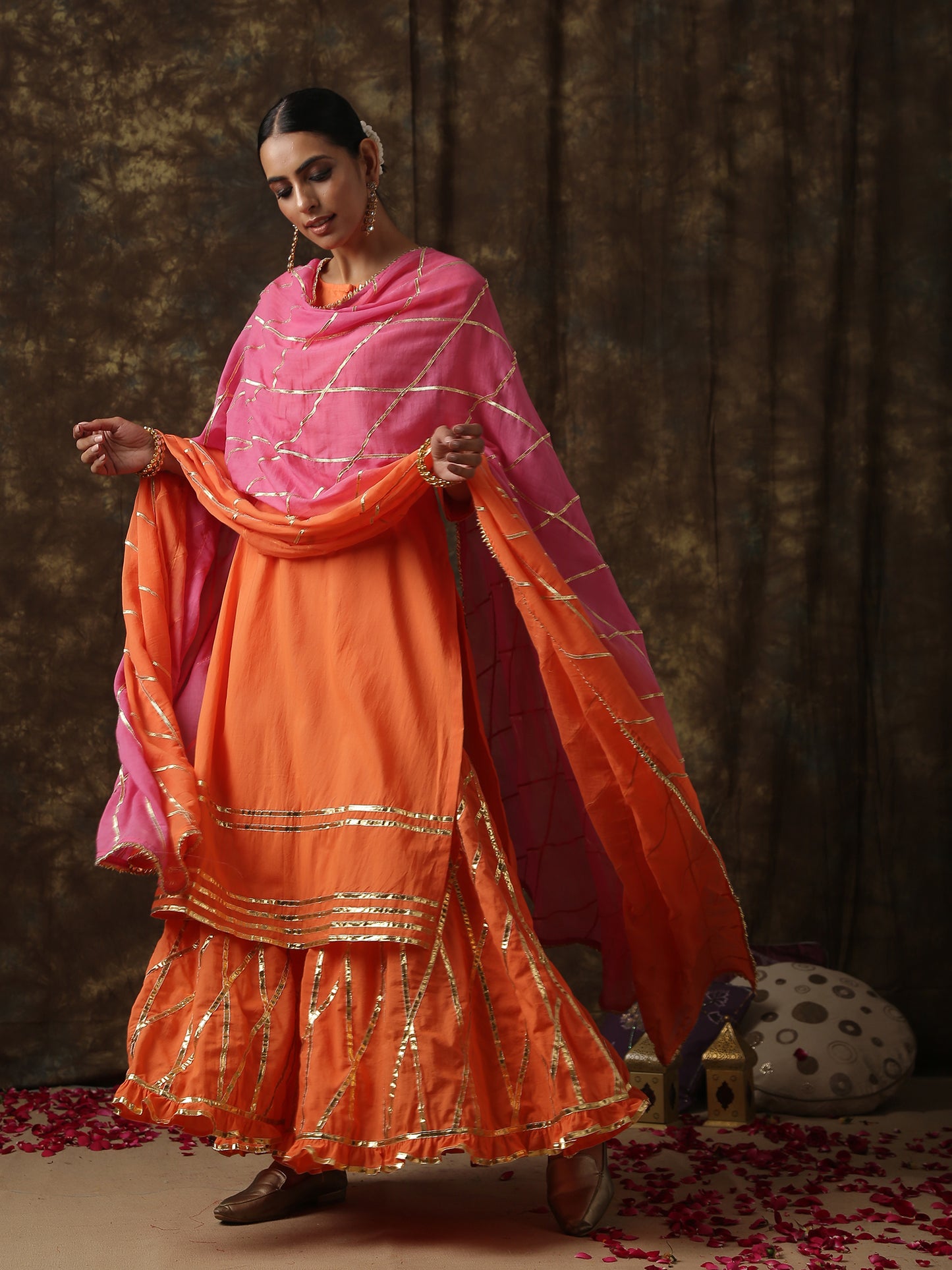 Monica Gupta in Consists of Kurta, Dupatta and Sharara