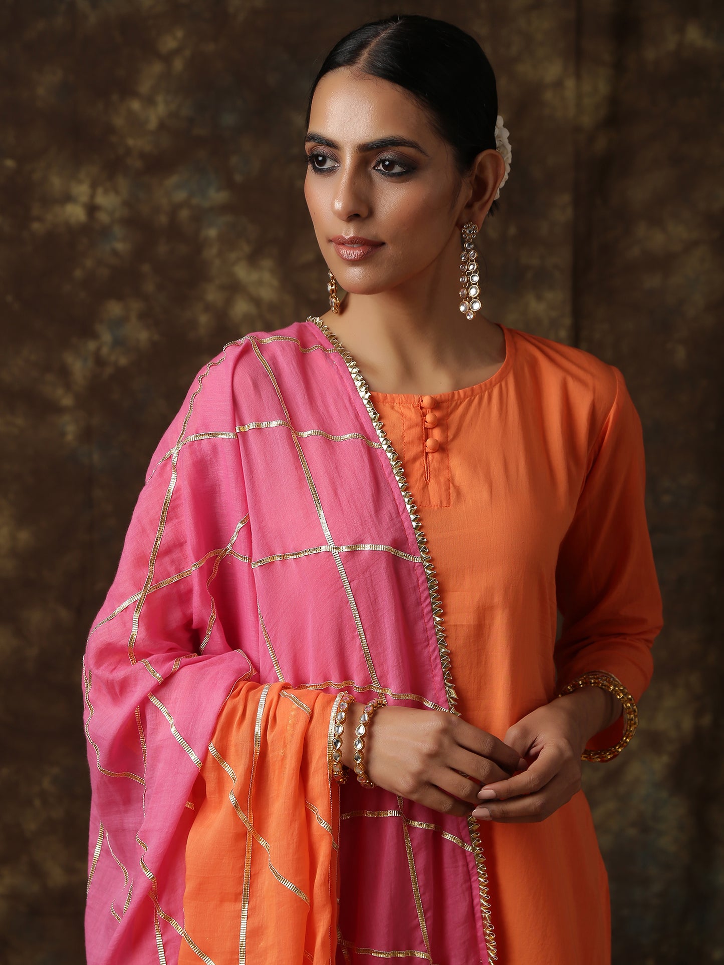 Monica Gupta in Consists of Kurta, Dupatta and Sharara