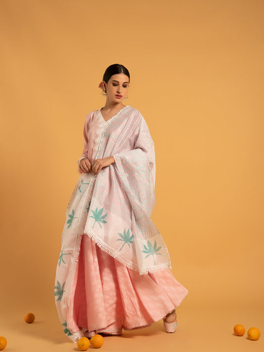 Mandakini Kurta Flared Skirt Chanderi Dupatta