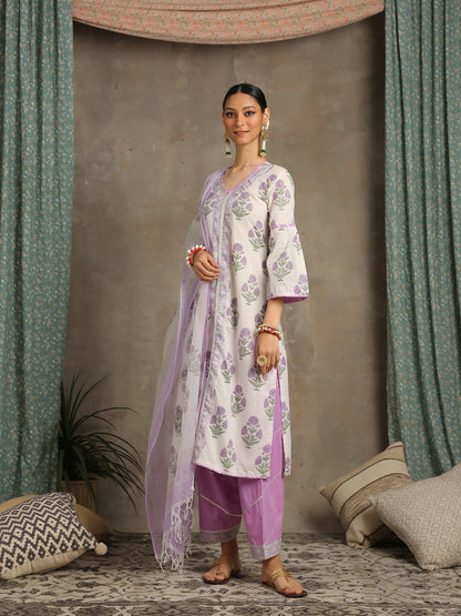 Sahar Floral Printed Cotton Kurta Set