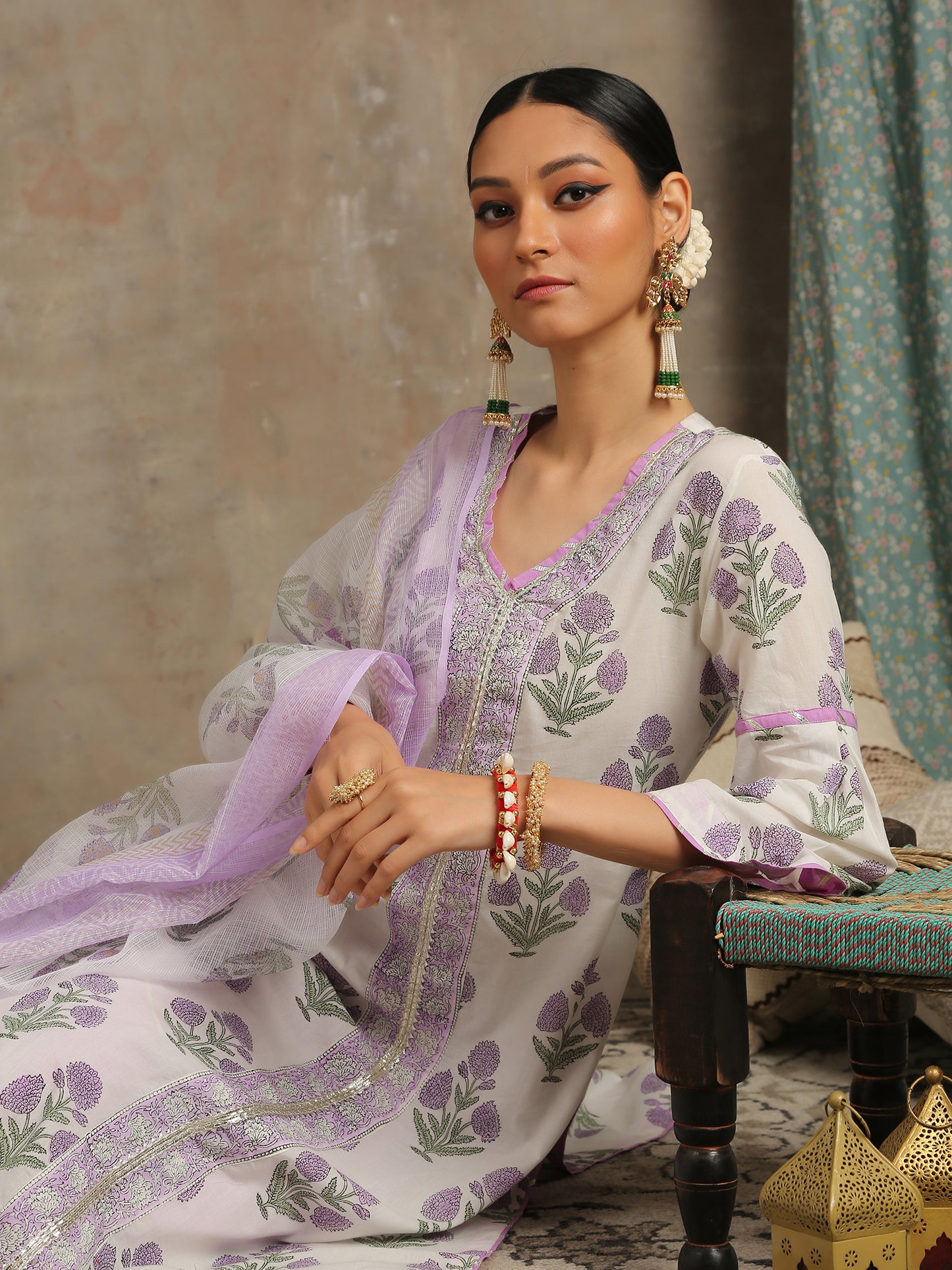 Sahar Floral Printed Cotton Kurta Set
