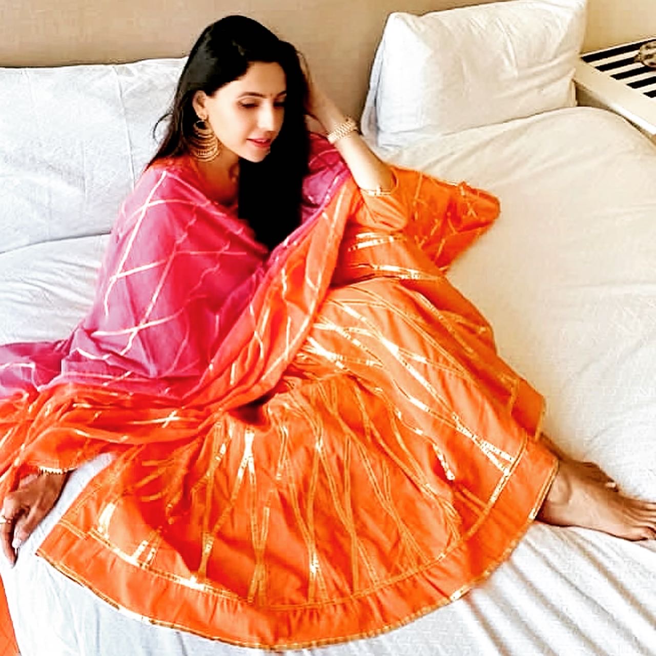 Monica Gupta in Consists of Kurta, Dupatta and Sharara