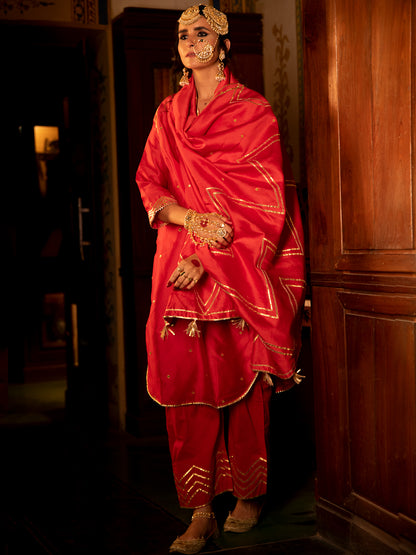 Zara Gulaab Chanderi Silk Kurta Pant Set