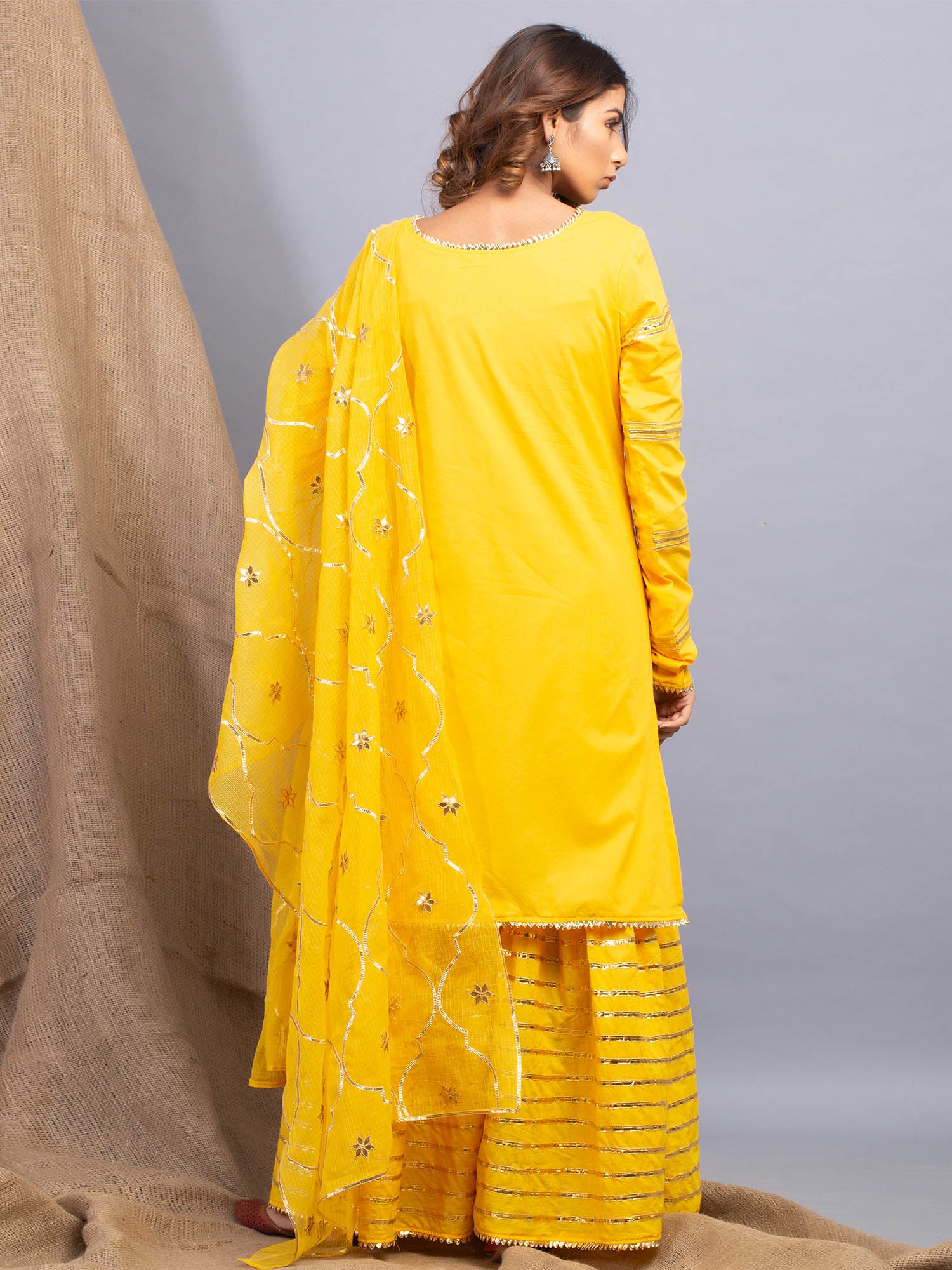 Buy Haldi Functional Georgette Mustard Sharara Suit Online - SALV3108 |  Appelle Fashion